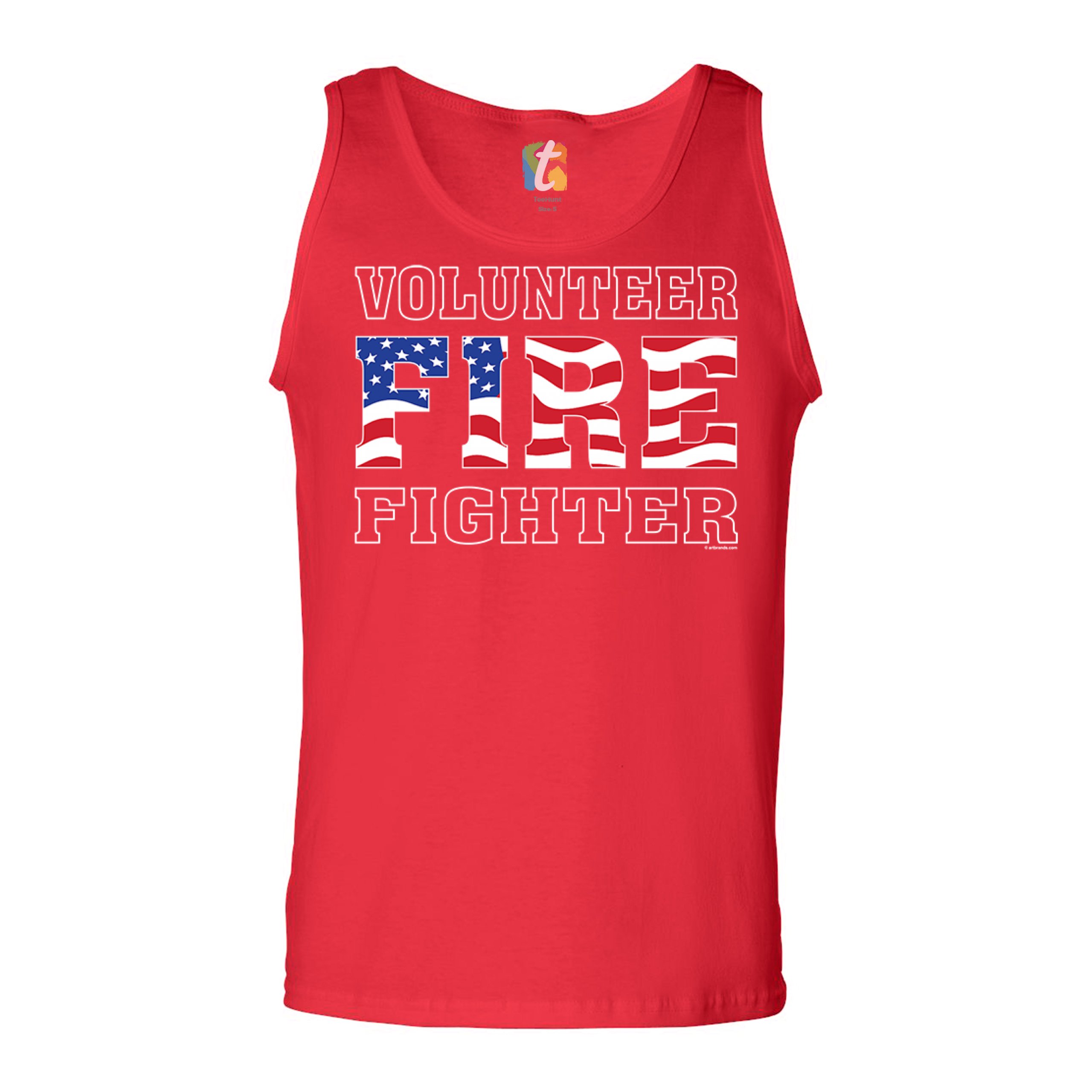 Volunteer Fire Fighter Tank Top Fire and Rescue Courage Patriotic Men's Top - Picture 11 of 21
