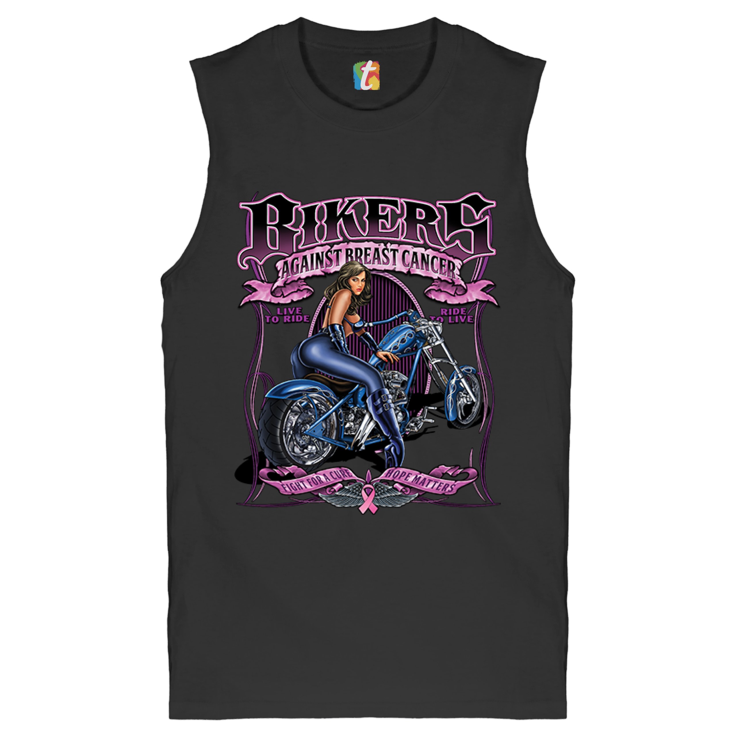 Camisa muscular Bikers Against Breast Cancer Fight for a Cure Hope Matters para hombre - Imagen 2 de 21