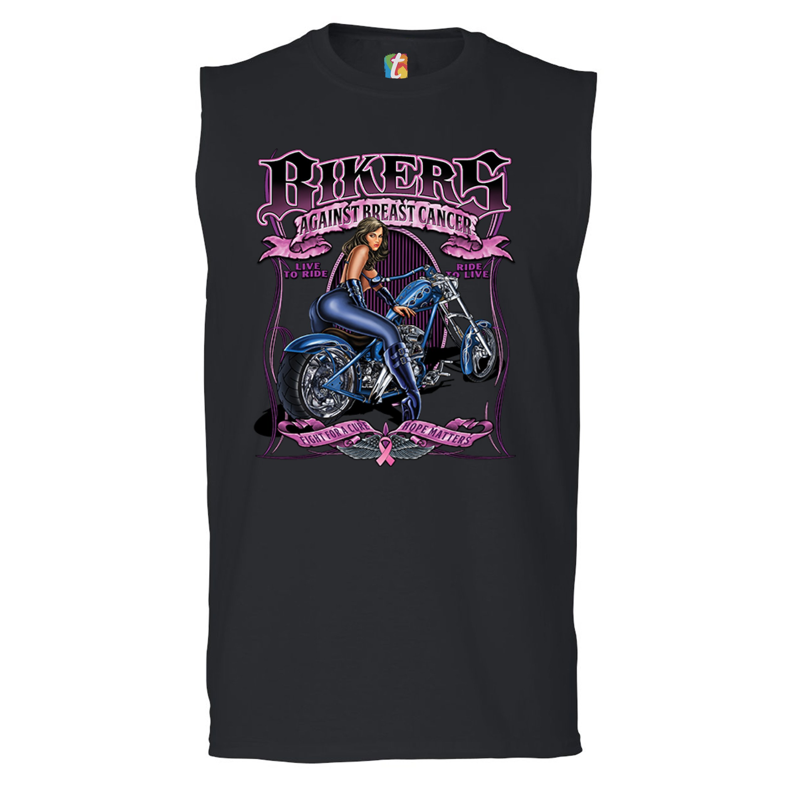 Camisa muscular Bikers Against Breast Cancer Fight for a Cure Hope Matters para hombre - Imagen 3 de 21
