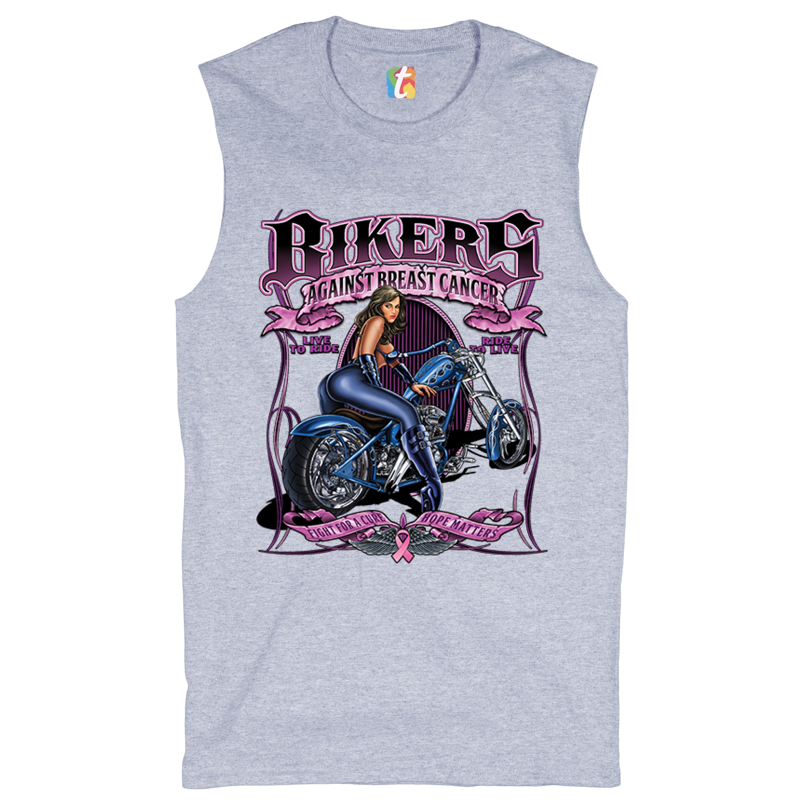 Camisa muscular Bikers Against Breast Cancer Fight for a Cure Hope Matters para hombre - Imagen 6 de 21