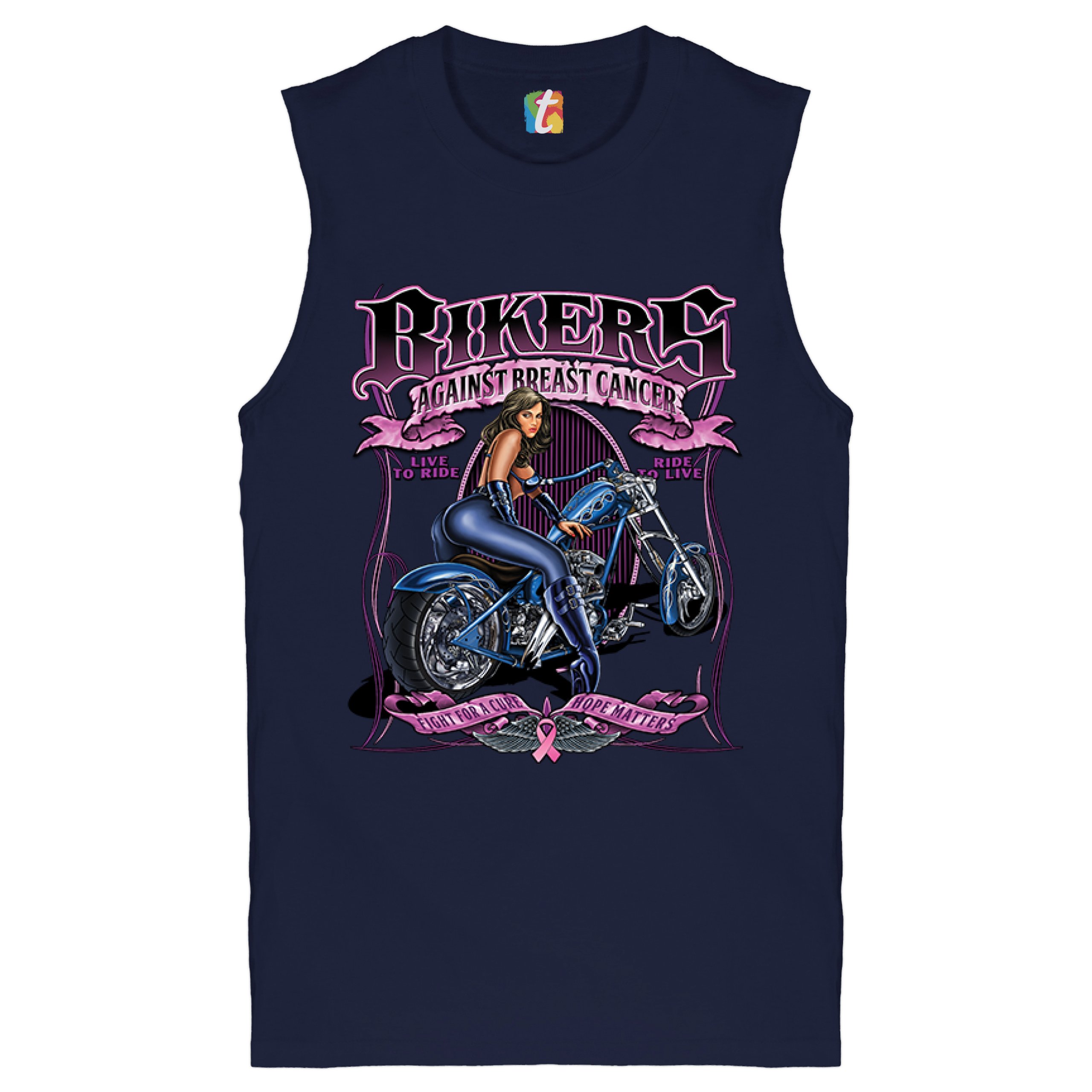 Camisa muscular Bikers Against Breast Cancer Fight for a Cure Hope Matters para hombre - Imagen 18 de 21