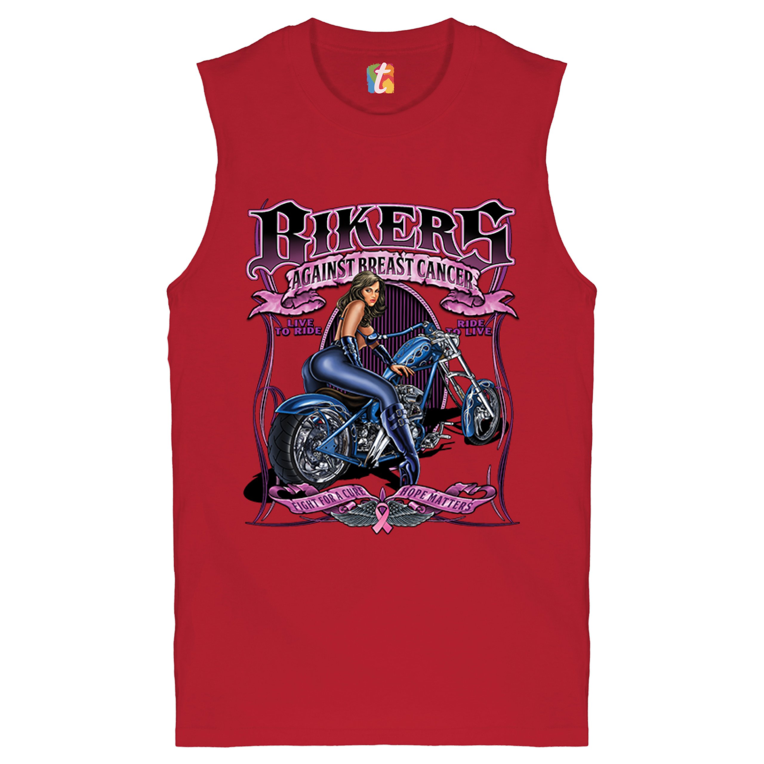Camisa muscular Bikers Against Breast Cancer Fight for a Cure Hope Matters para hombre - Imagen 10 de 21