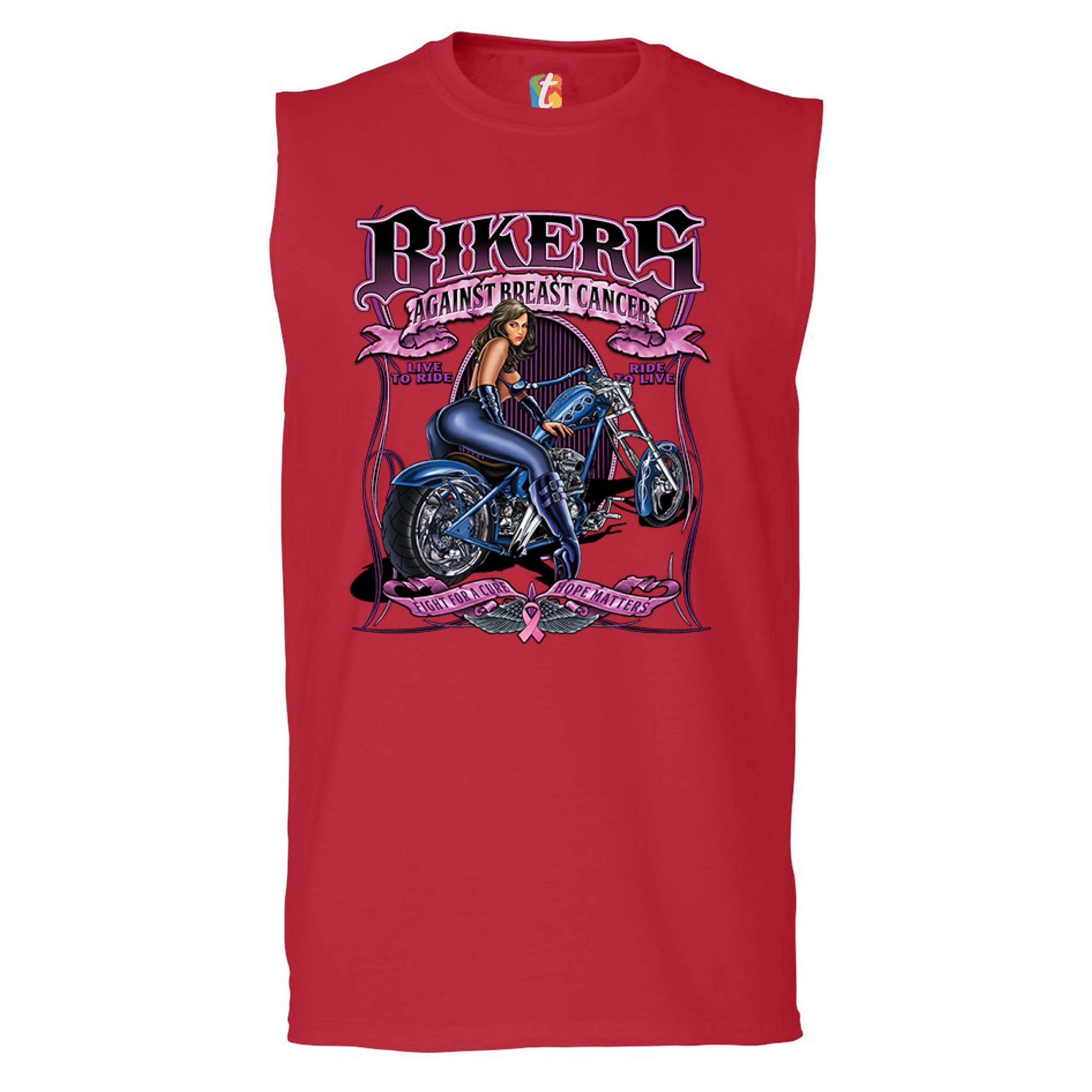 Camisa muscular Bikers Against Breast Cancer Fight for a Cure Hope Matters para hombre - Imagen 11 de 21