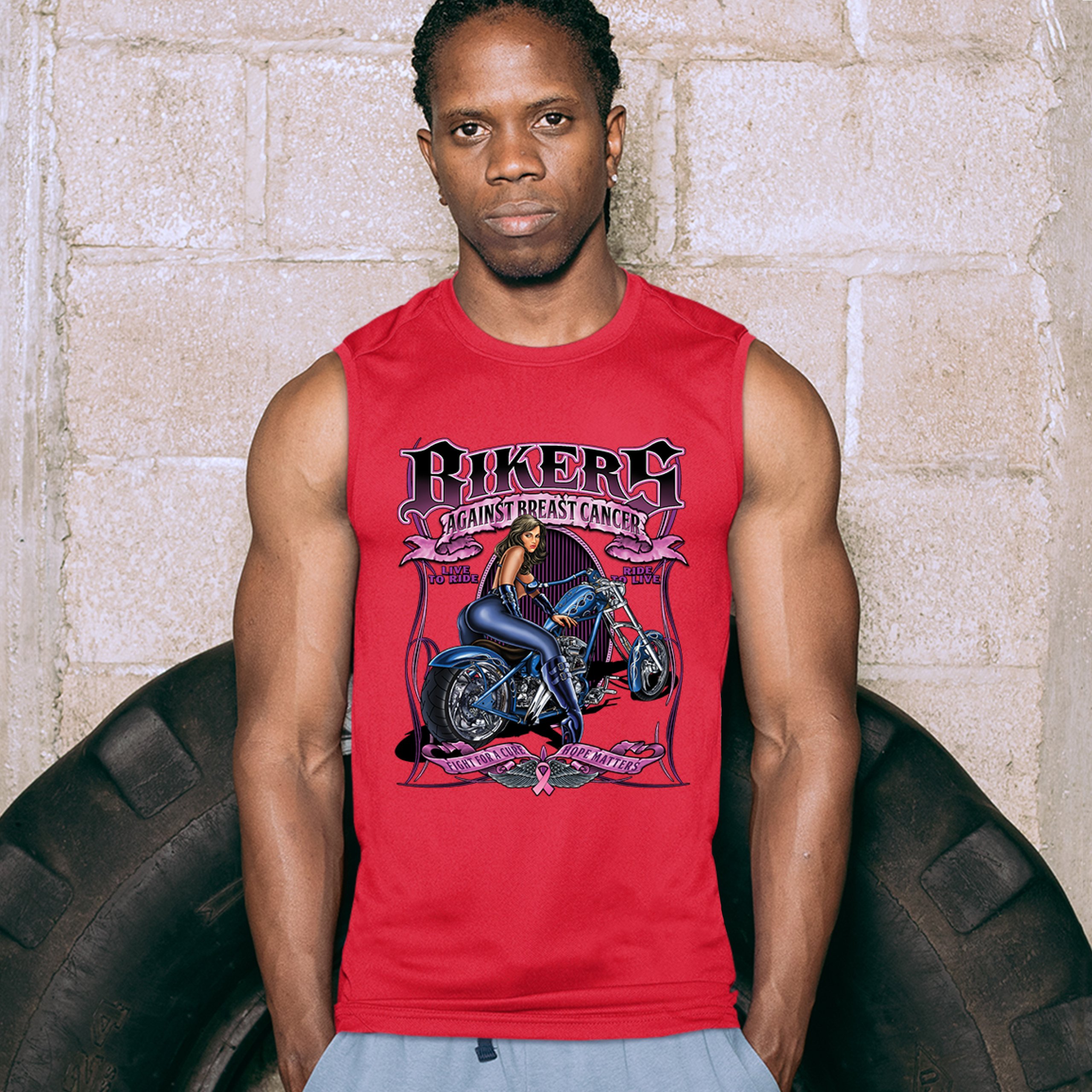 Camisa muscular Bikers Against Breast Cancer Fight for a Cure Hope Matters para hombre - Imagen 13 de 21