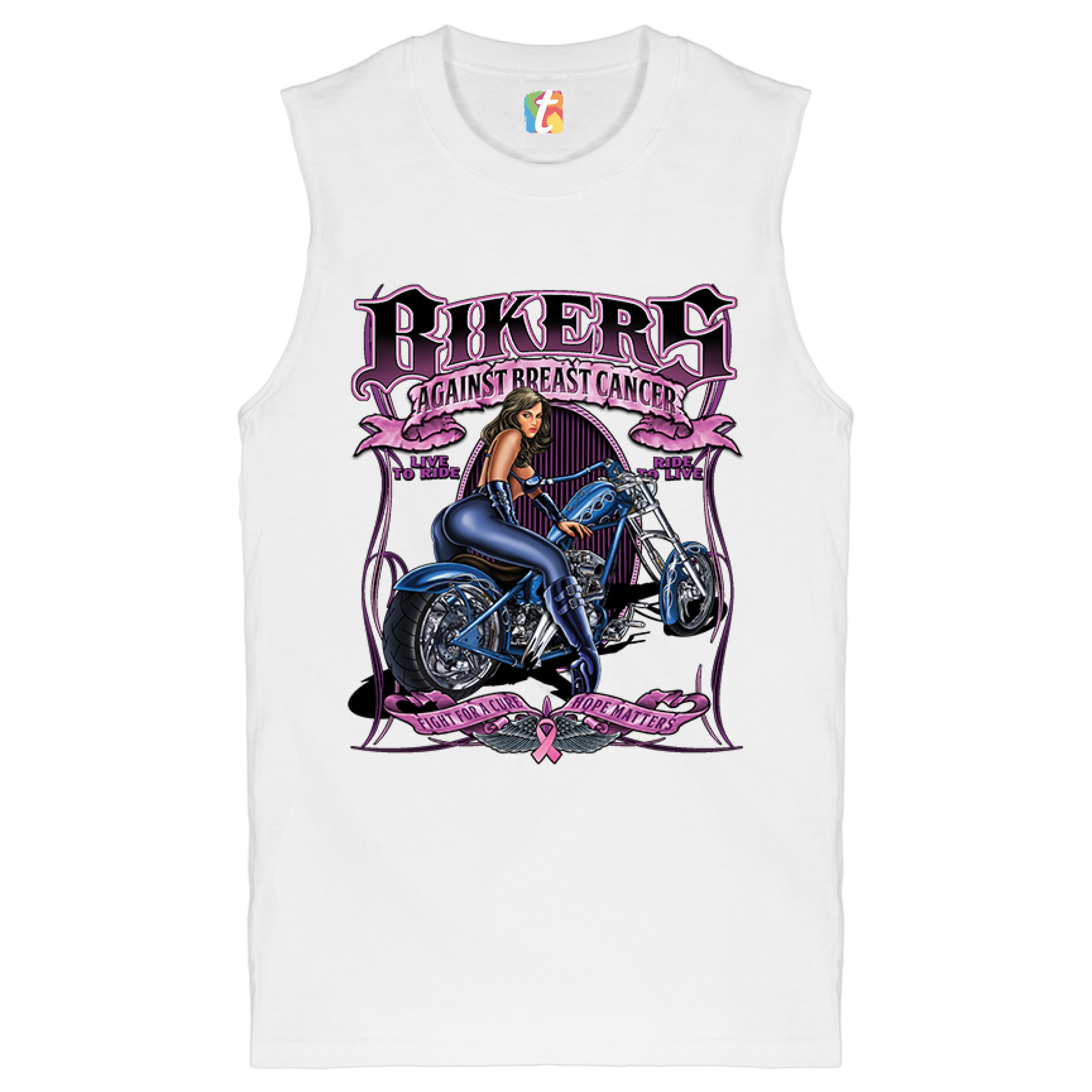Camisa muscular Bikers Against Breast Cancer Fight for a Cure Hope Matters para hombre - Imagen 14 de 21