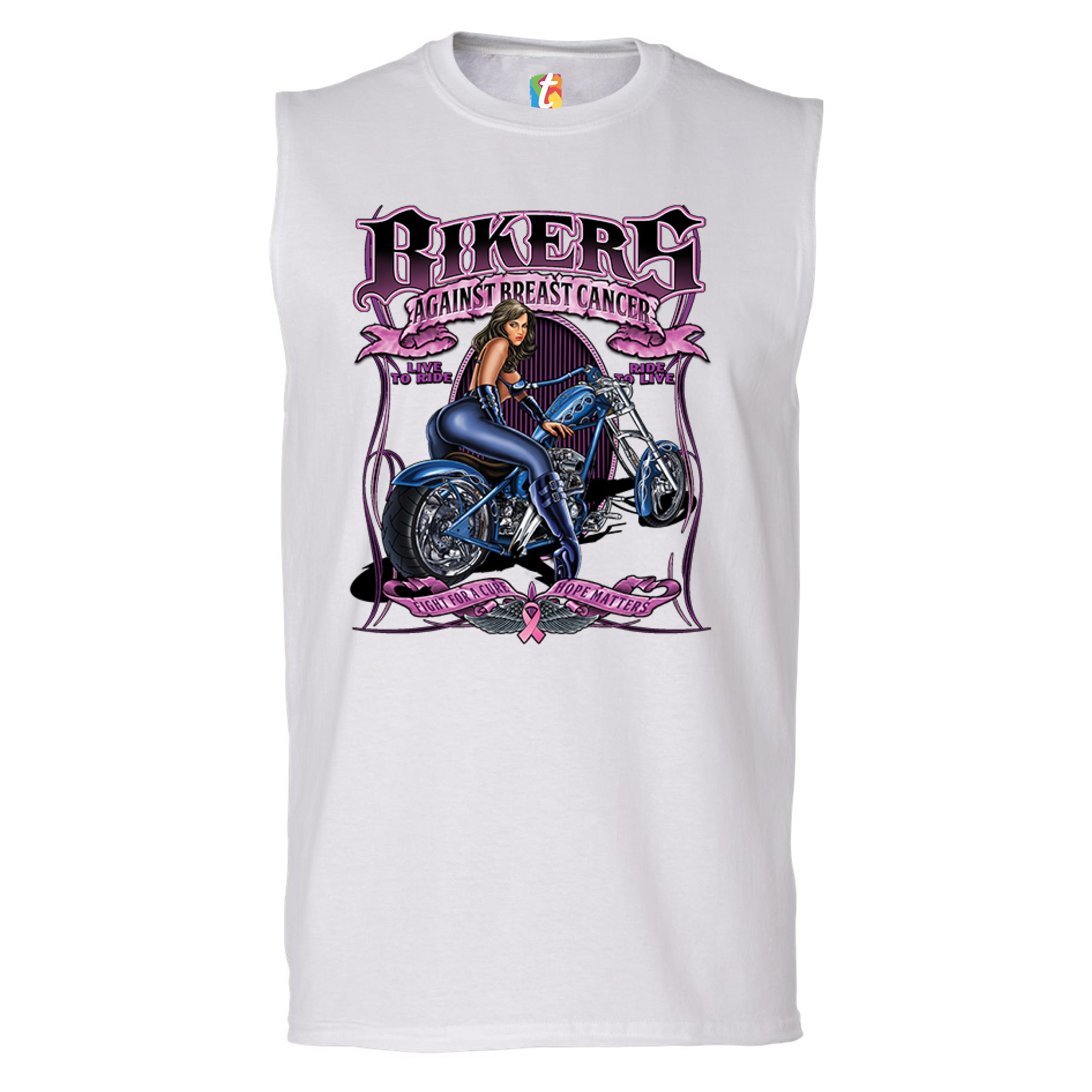 Camisa muscular Bikers Against Breast Cancer Fight for a Cure Hope Matters para hombre - Imagen 15 de 21