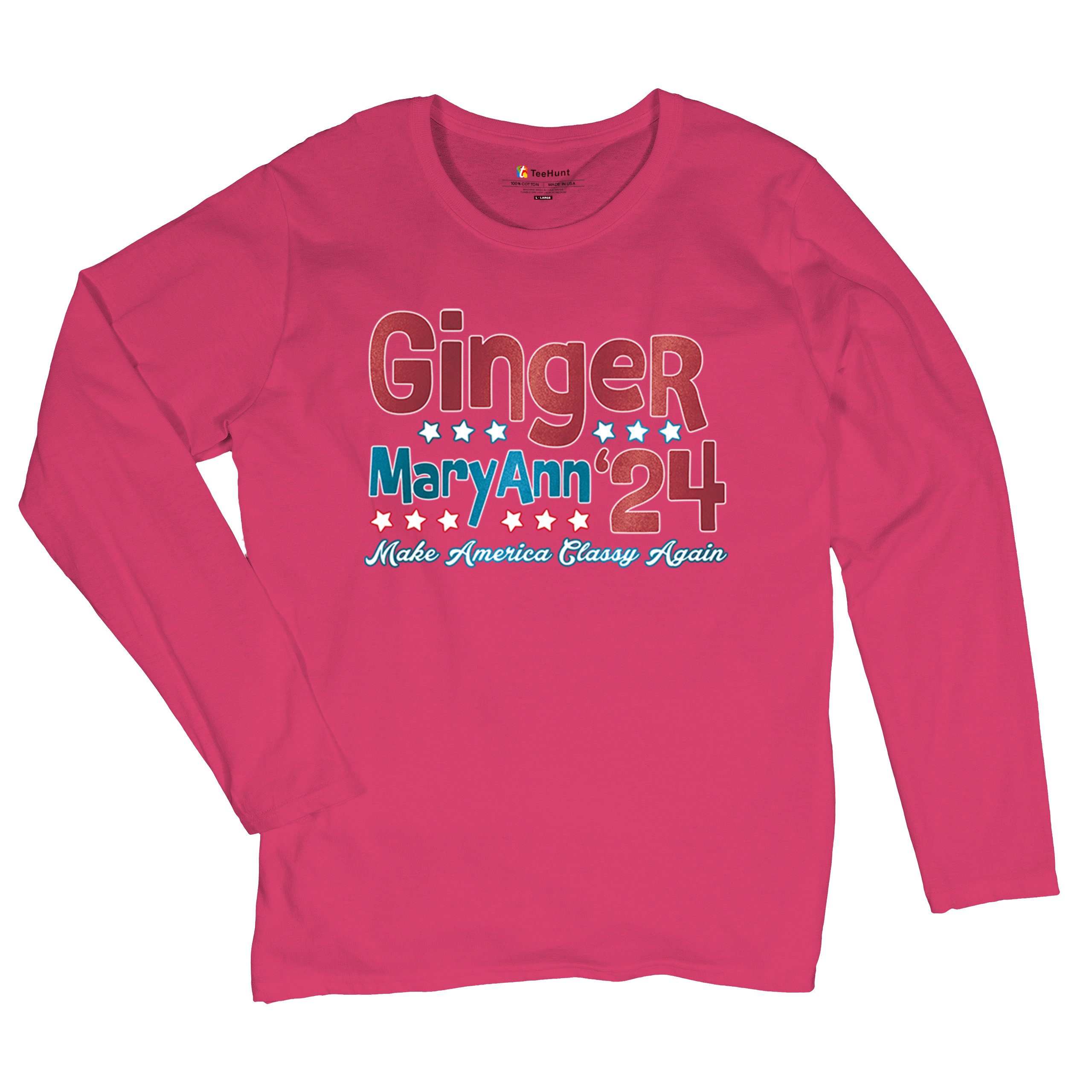 Ginger MaryAnn 24 Make America Classy Again Women's Long Sleeve T-shirt Classic - Picture 48 of 50