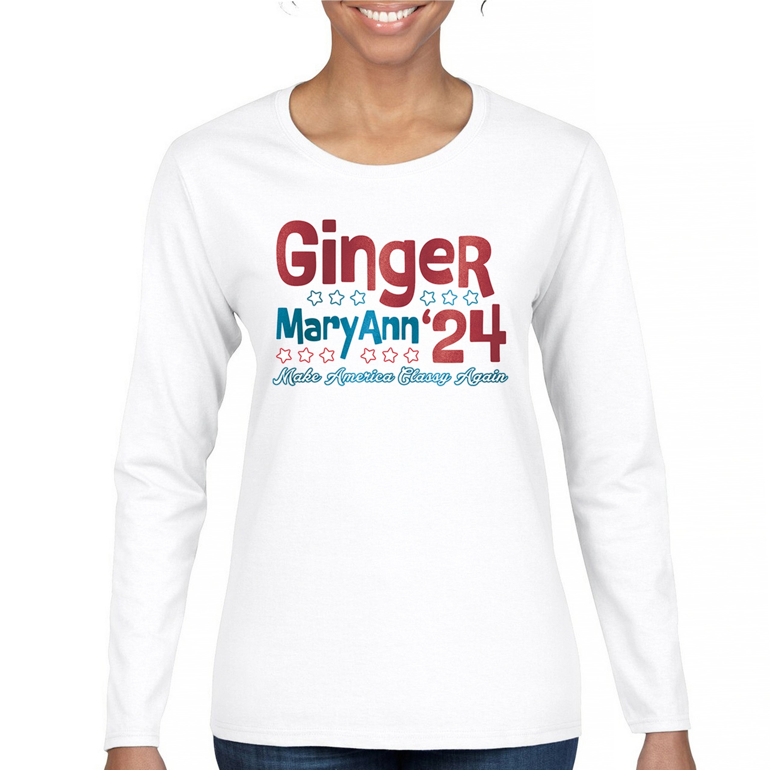 Ginger MaryAnn 24 Make America Classy Again Women's Long Sleeve T-shirt Classic - Picture 23 of 50