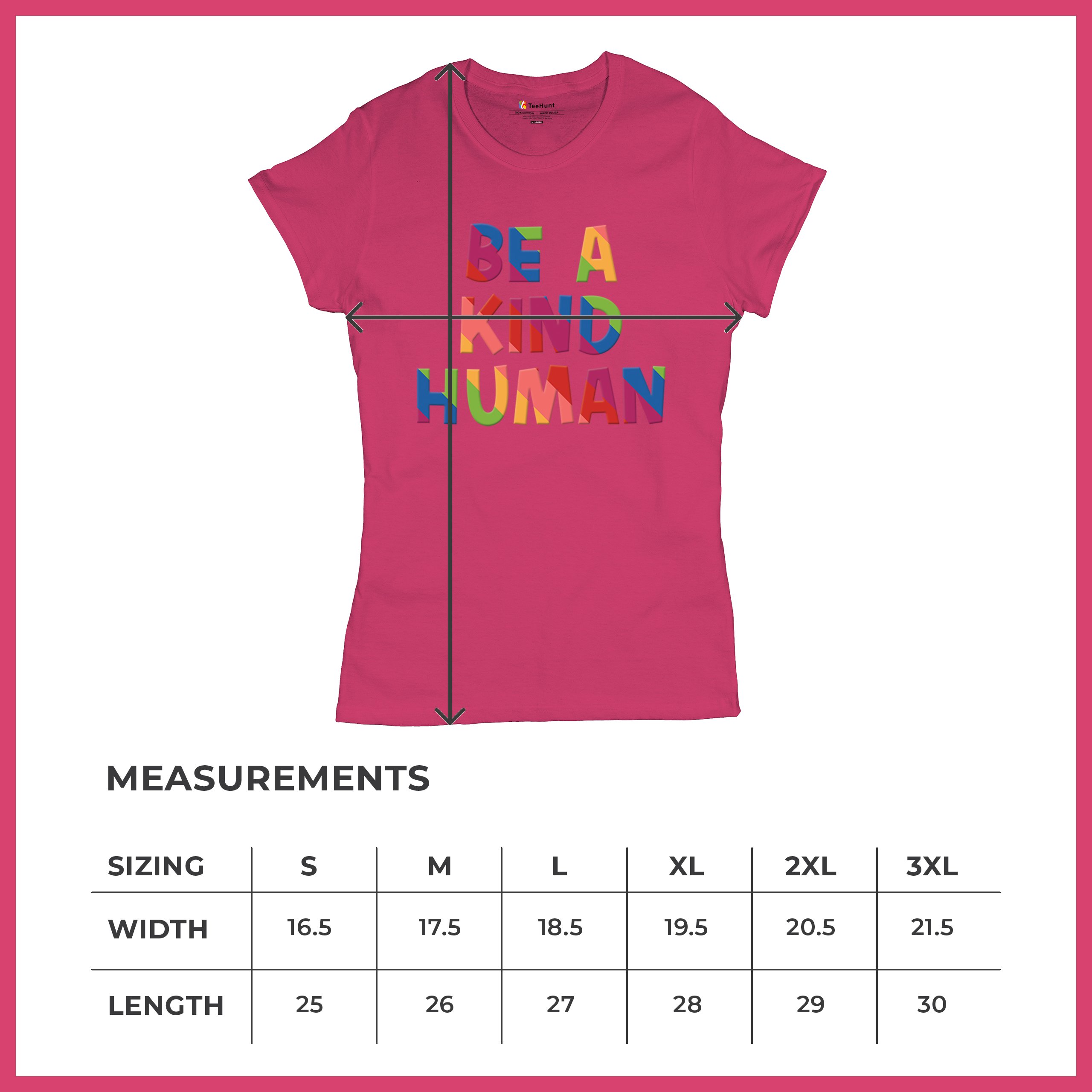 Be a Kind Human Puff Print T-Shirt Positive Message Diversity Peace Women's Tee - Picture 50 of 50
