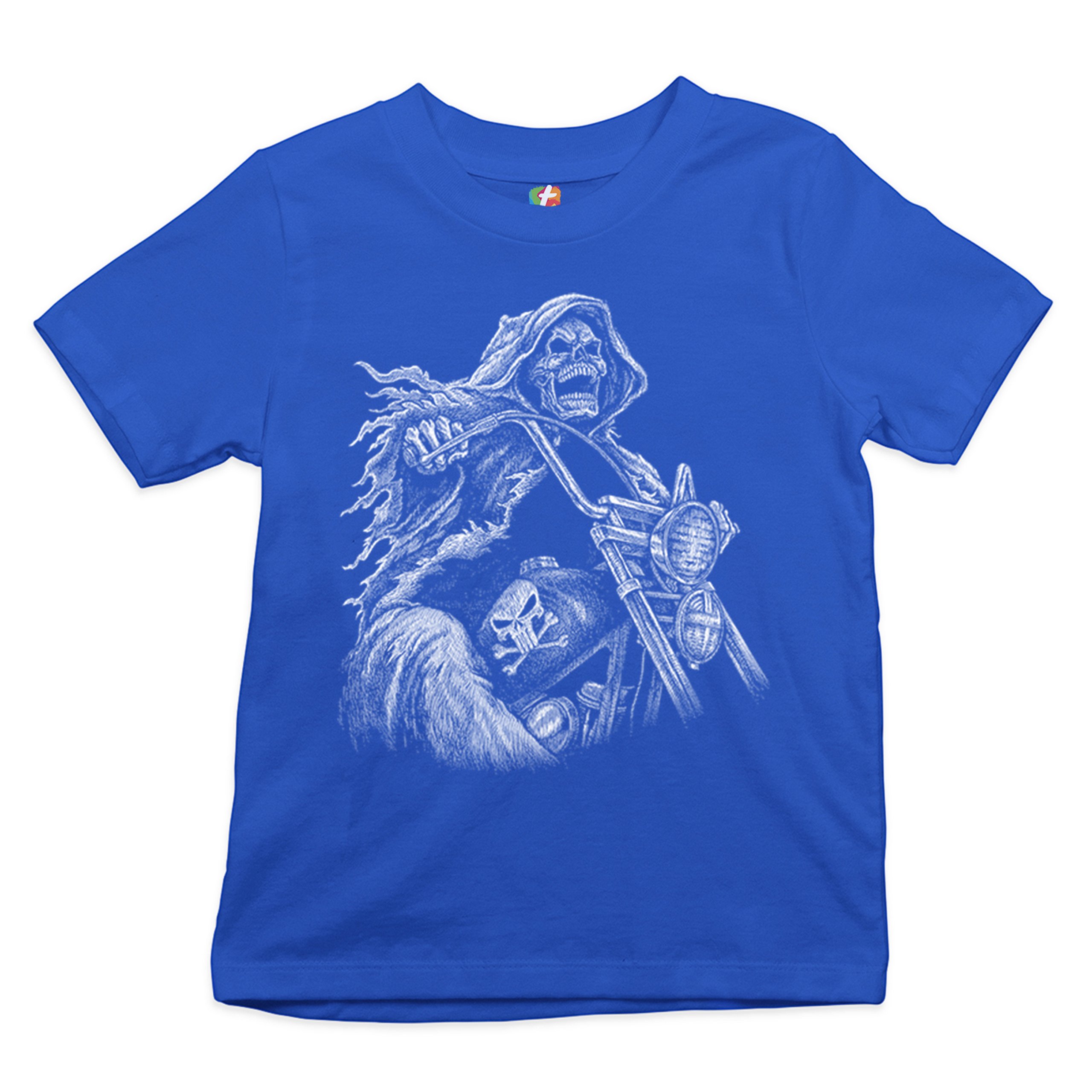 Reaper Biker Youth T-shirt Ride or Die Skeleton Biker Forever Motorcycle Kids - Picture 14 of 17