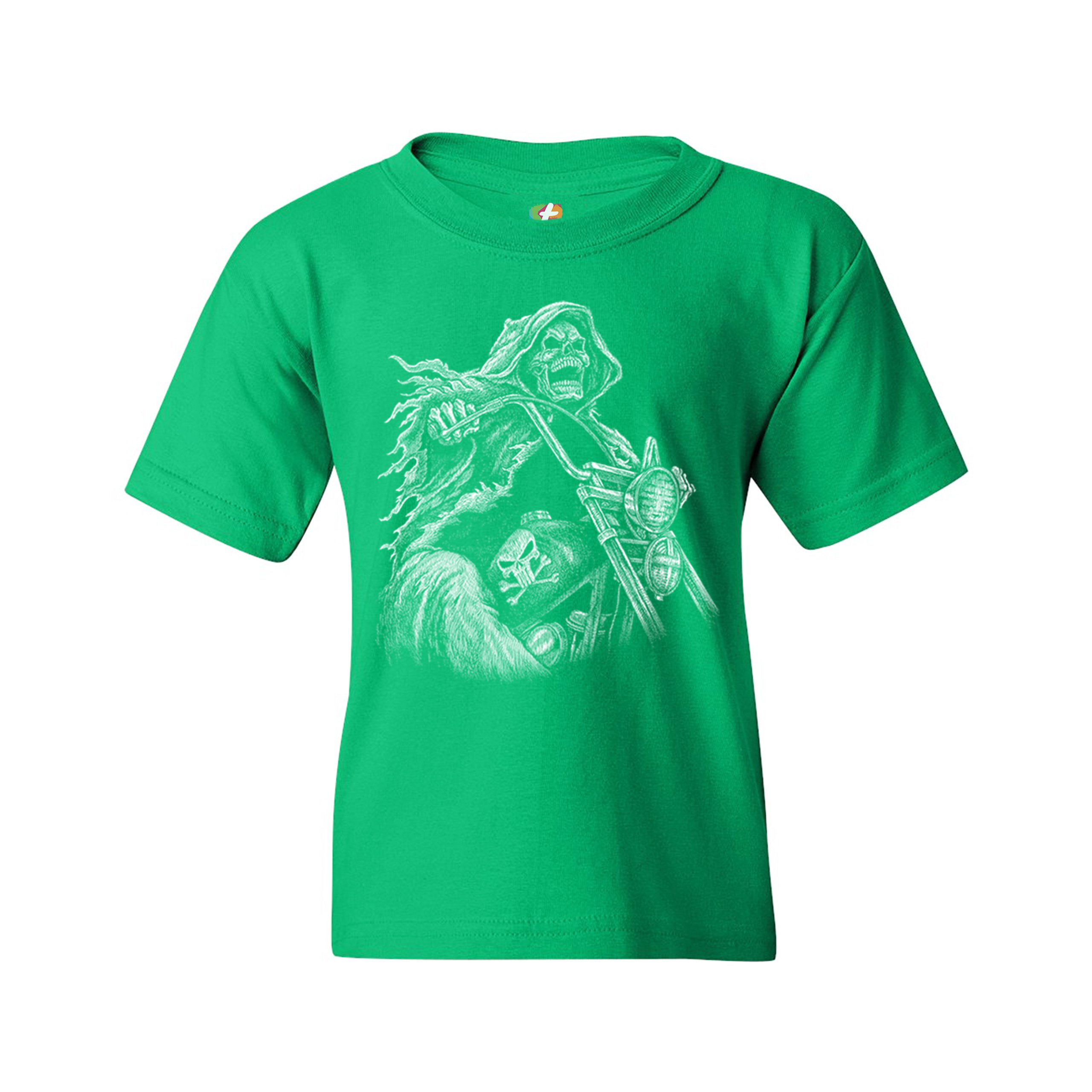Reaper Biker Youth T-shirt Ride or Die Skeleton Biker Forever Motorcycle Kids - Picture 11 of 17