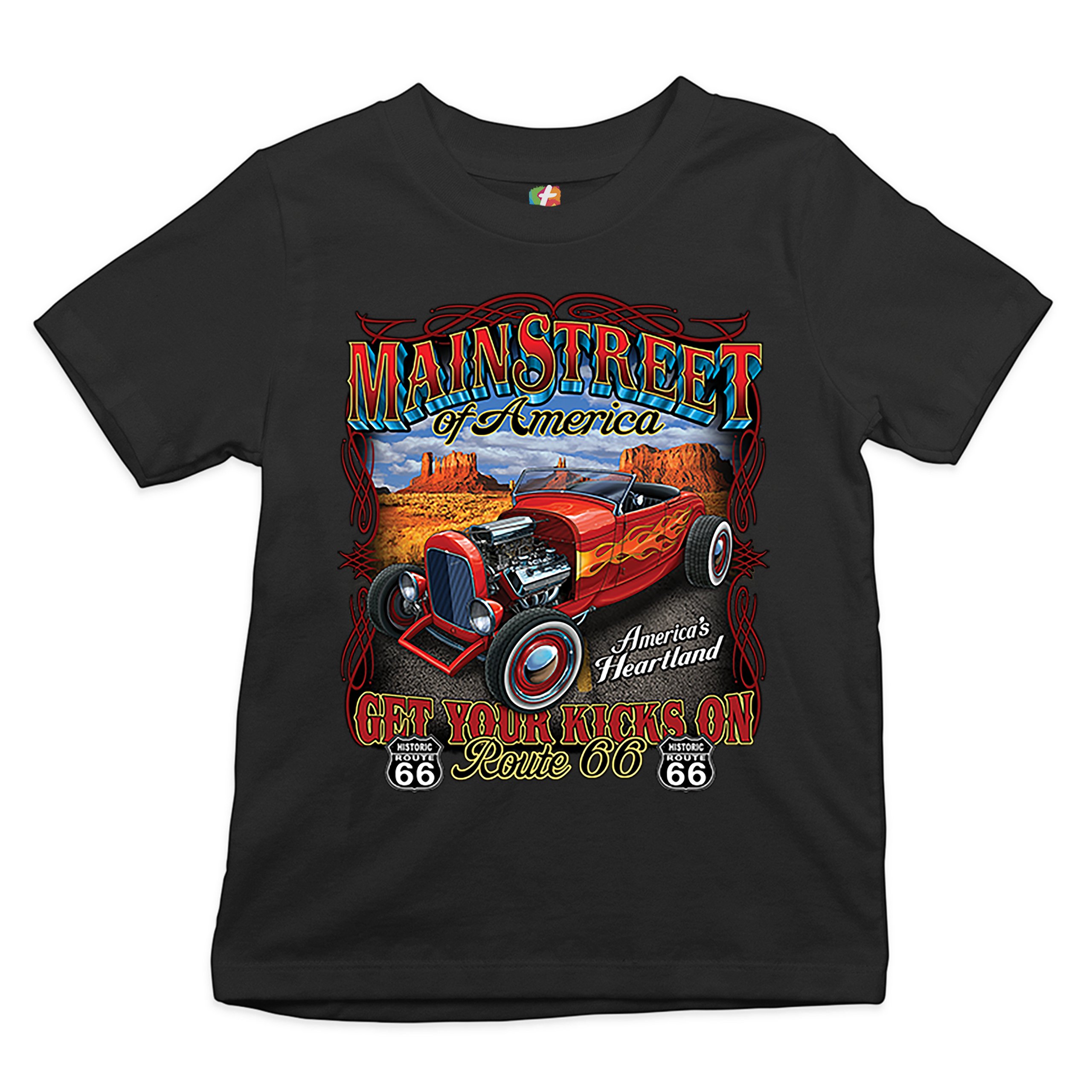 Main Street of America Youth T-shirt America's Heartland Route 66 Hot Rod Kids - Picture 2 of 29