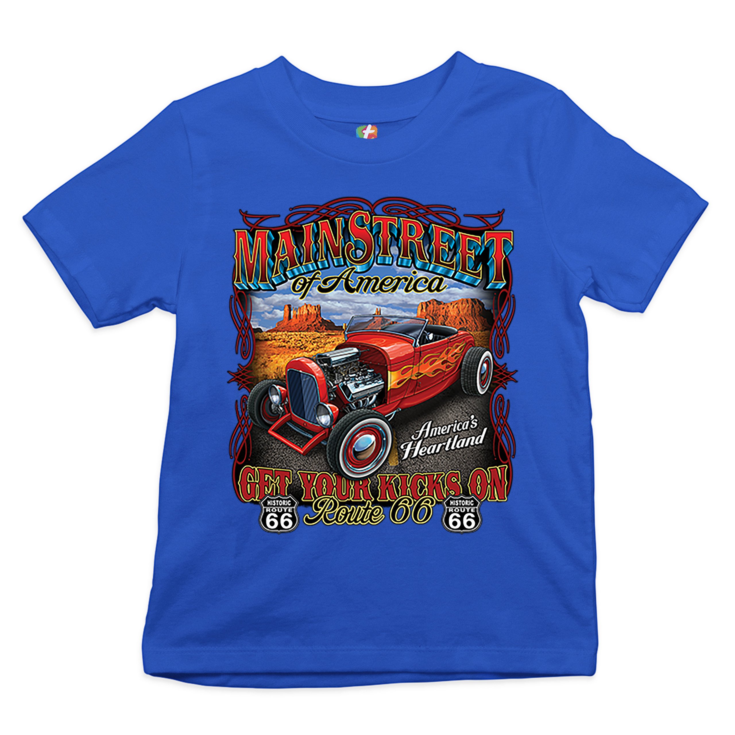 Main Street of America Youth T-shirt America's Heartland Route 66 Hot Rod Kids - Picture 22 of 29