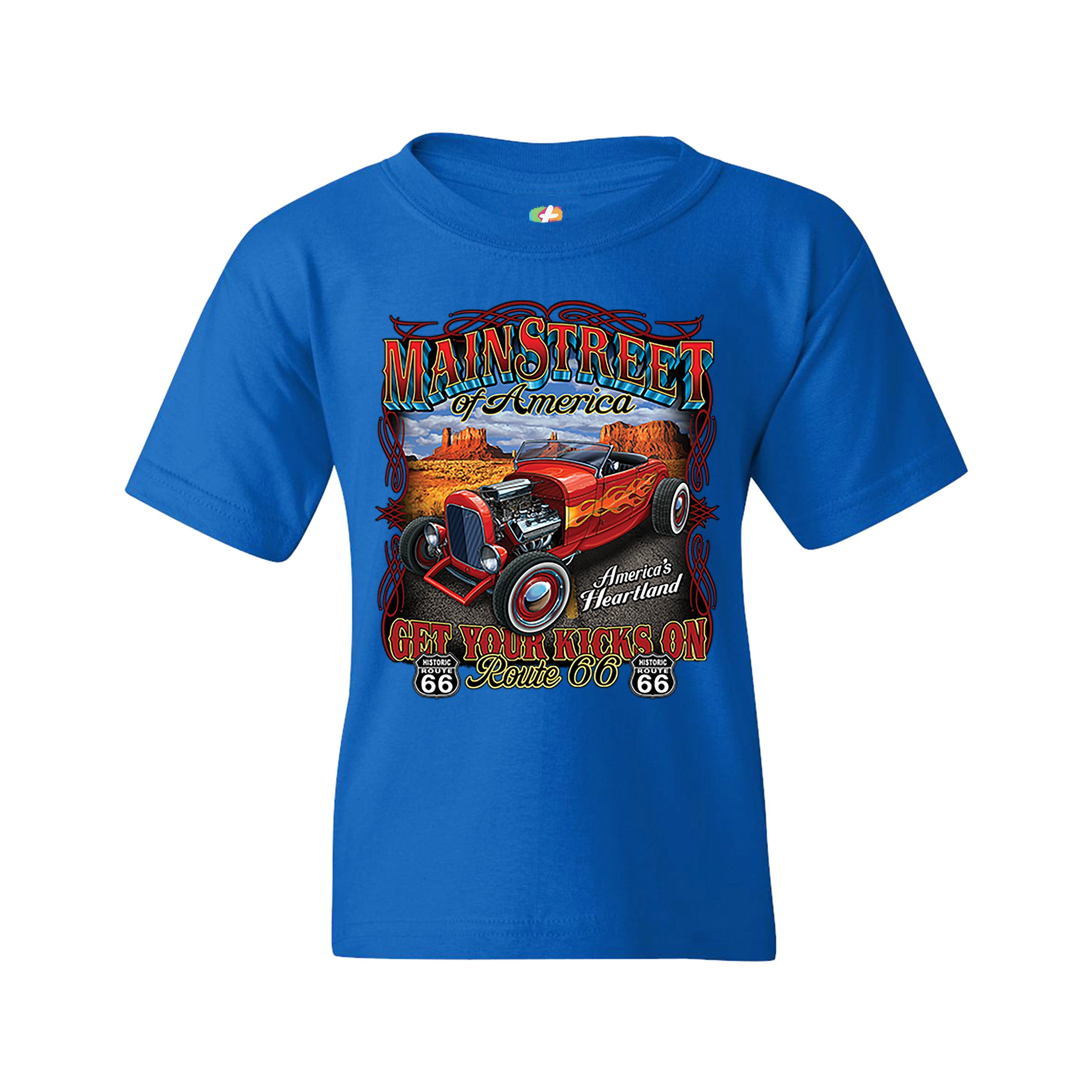 Main Street of America Youth T-shirt America's Heartland Route 66 Hot Rod Kids - Picture 23 of 29