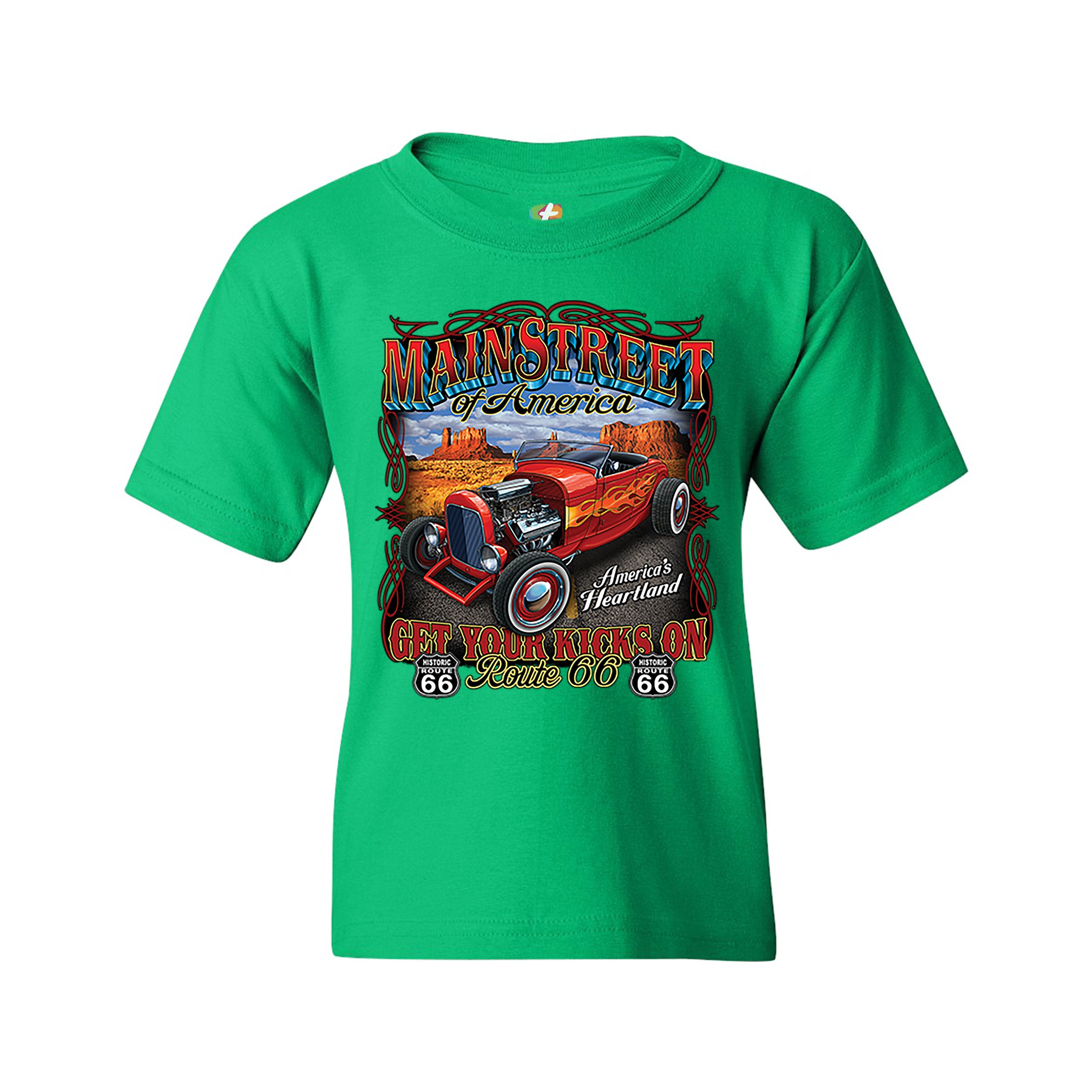 Main Street of America Youth T-shirt America's Heartland Route 66 Hot Rod Kids - Picture 19 of 29