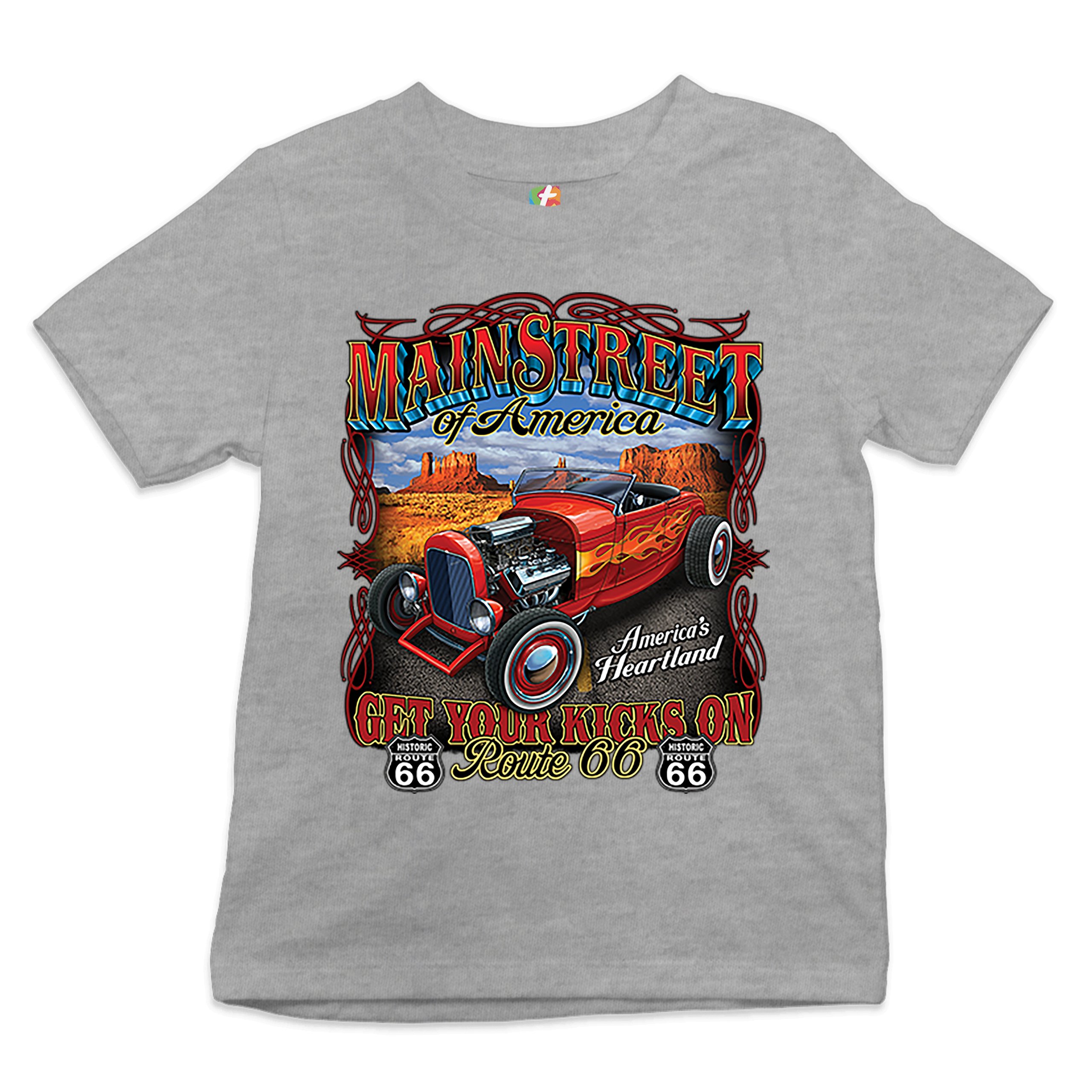Main Street of America Youth T-shirt America's Heartland Route 66 Hot Rod Kids - Picture 6 of 29