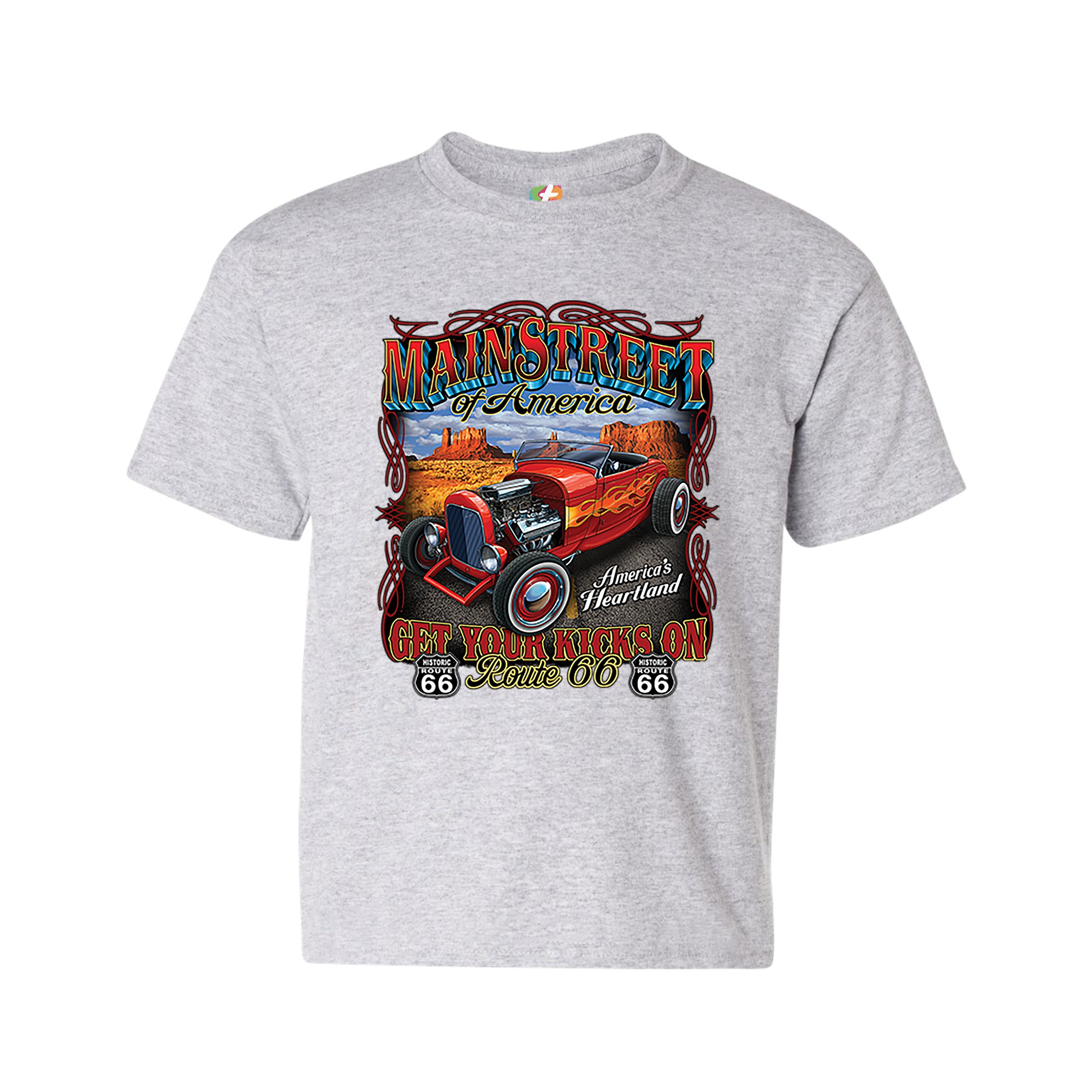 Main Street of America Youth T-shirt America's Heartland Route 66 Hot Rod Kids - Picture 7 of 29