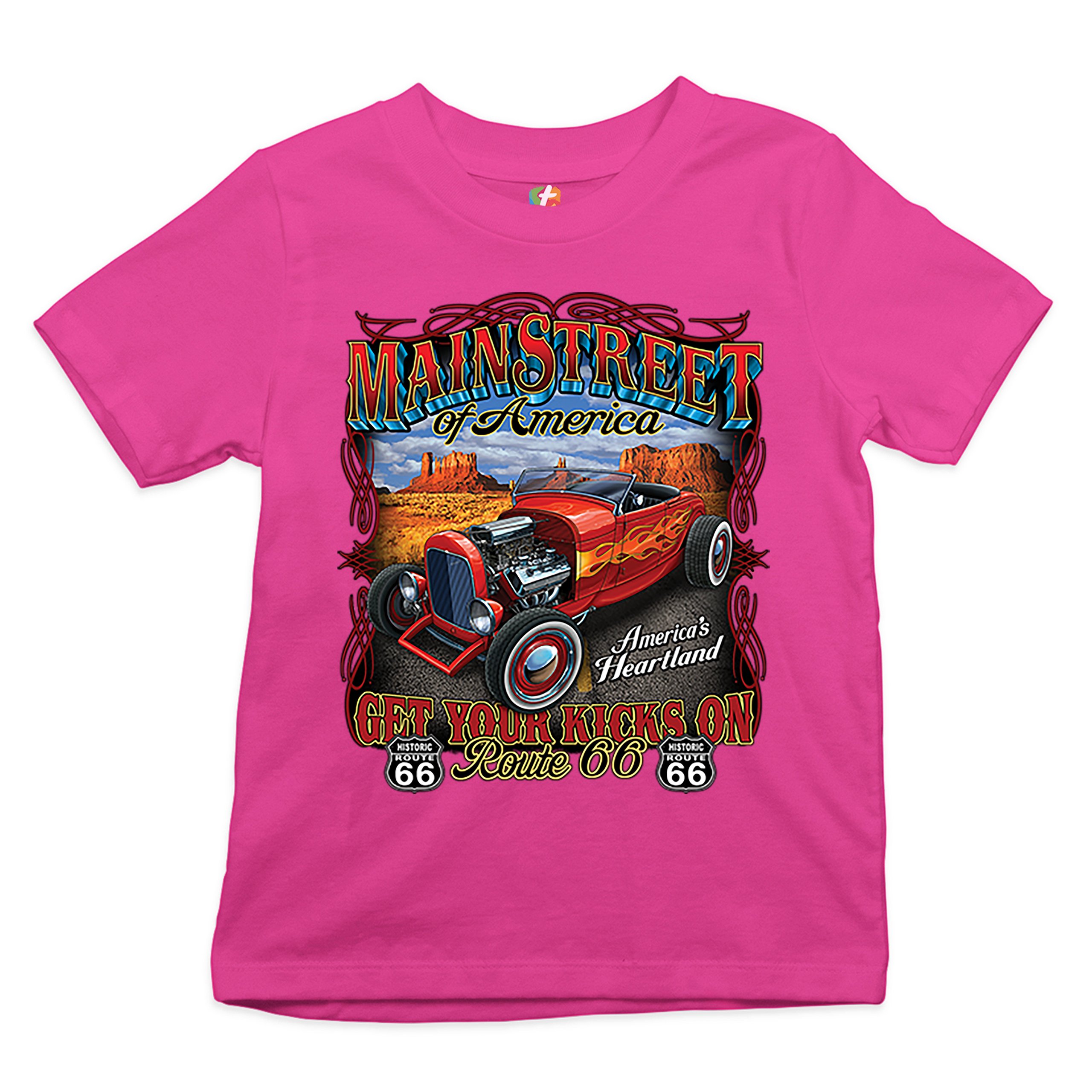Main Street of America Youth T-shirt America's Heartland Route 66 Hot Rod Kids - Picture 26 of 29
