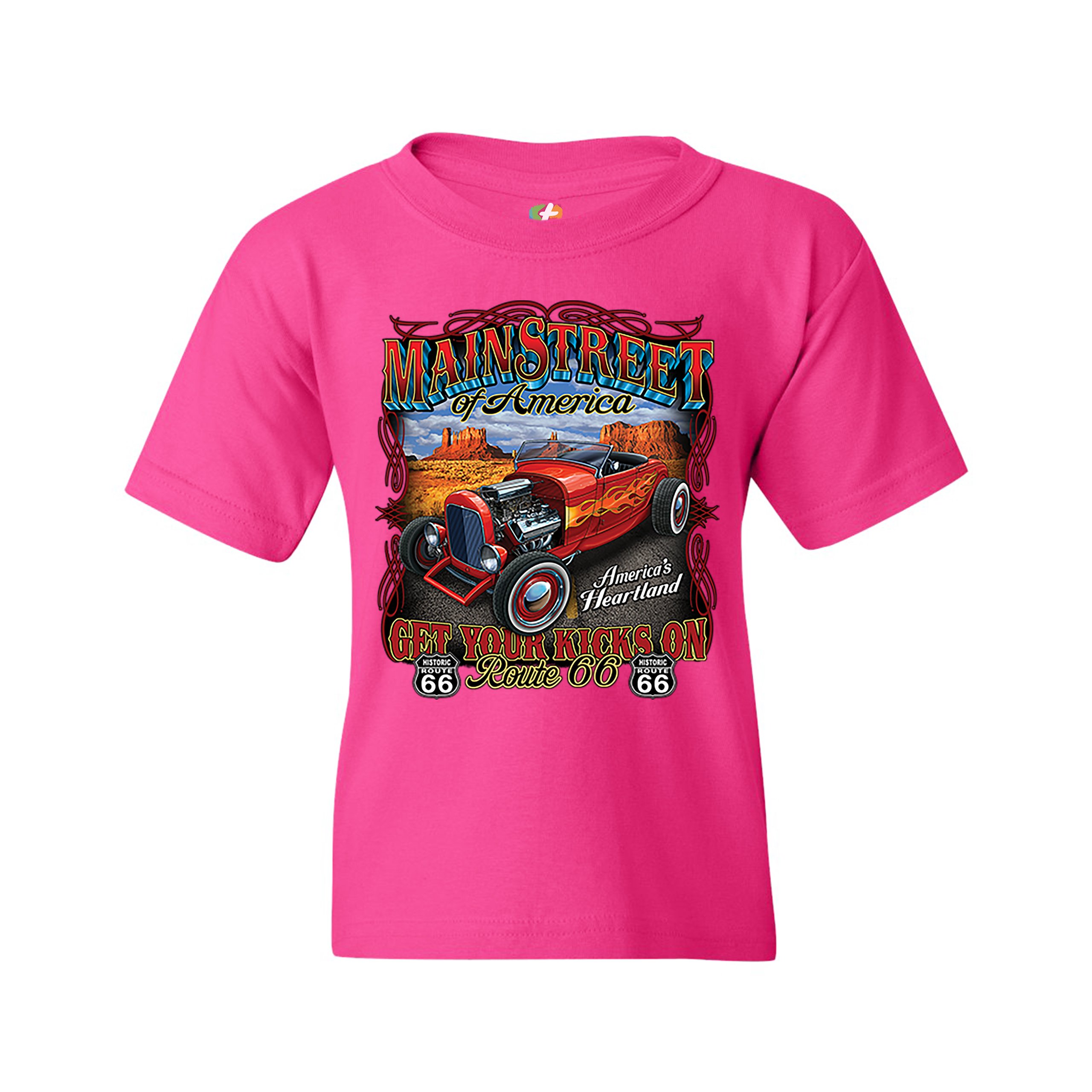 Main Street of America Youth T-shirt America's Heartland Route 66 Hot Rod Kids - Picture 27 of 29