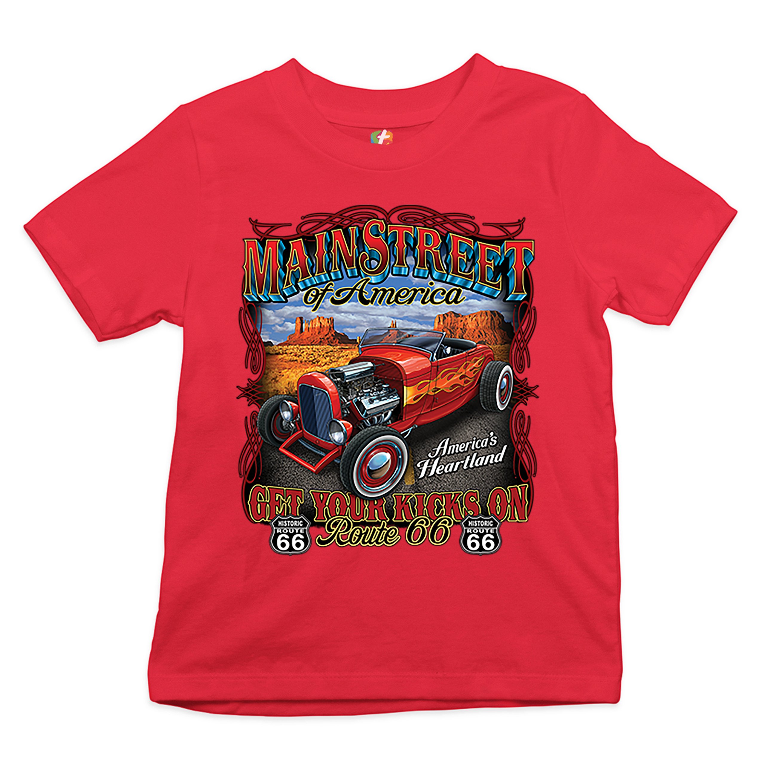 Main Street of America Youth T-shirt America's Heartland Route 66 Hot Rod Kids - Picture 10 of 29