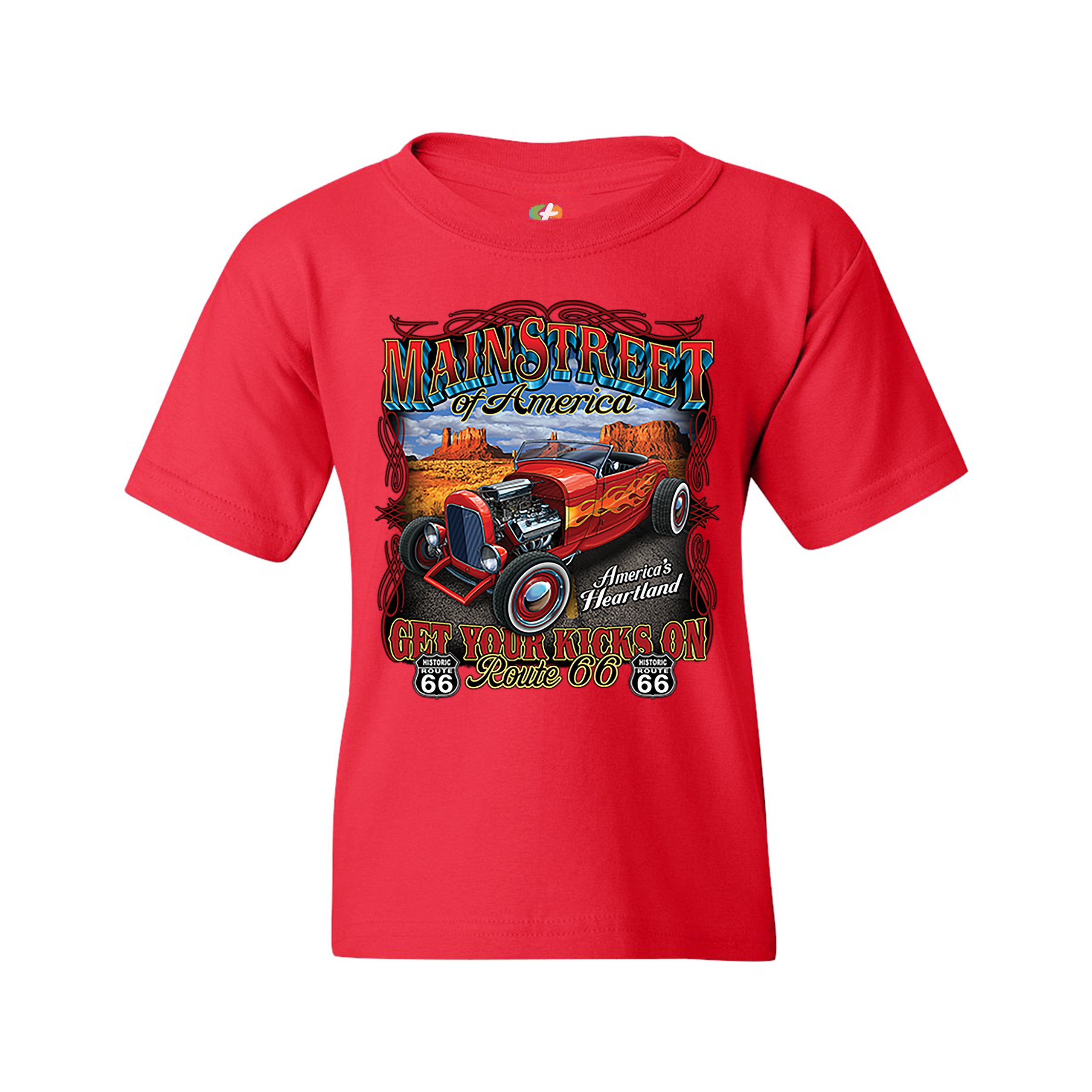 Main Street of America Youth T-shirt America's Heartland Route 66 Hot Rod Kids - Picture 11 of 29