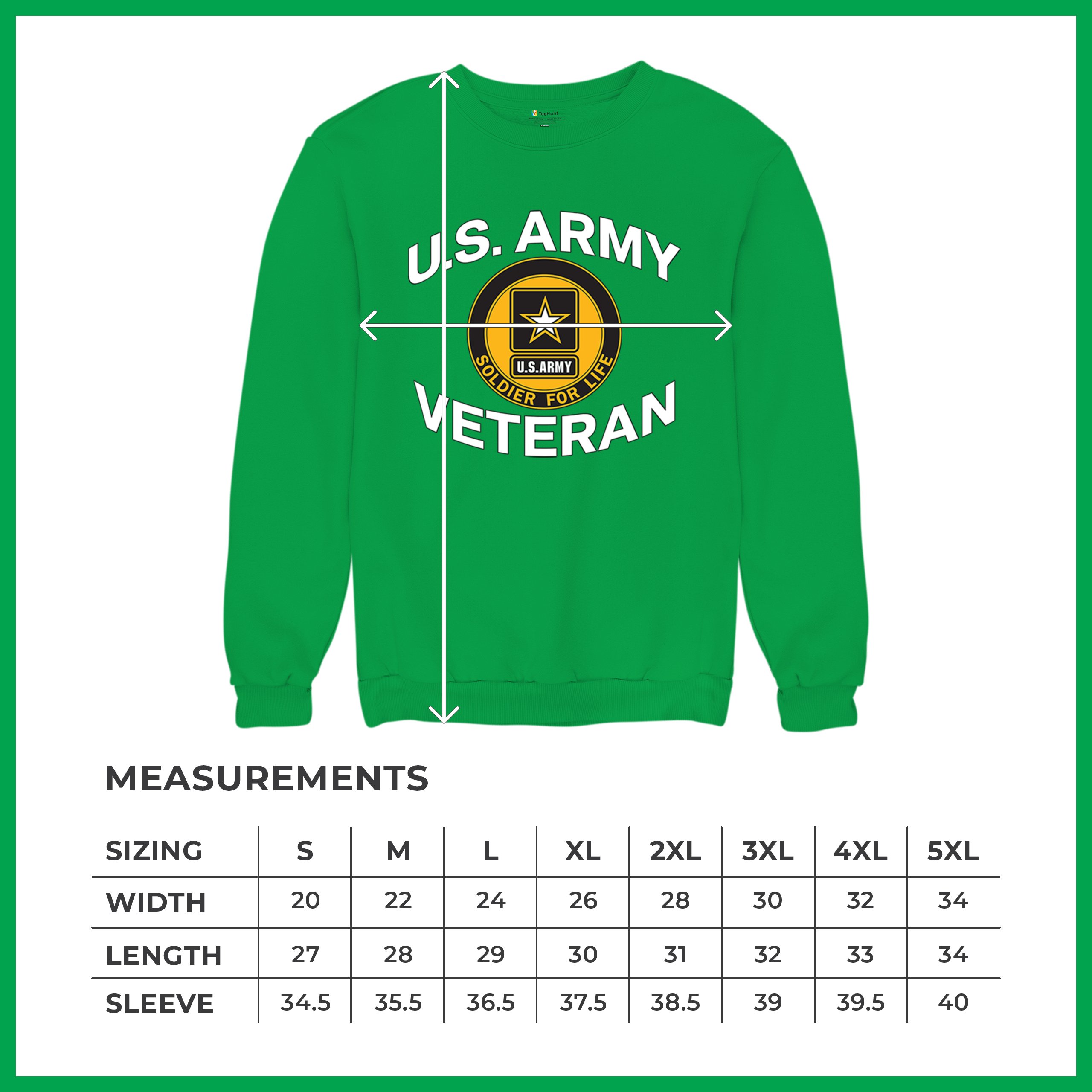 US Army Veteran Soldier For Life Sweatshirt Military DD 214 Patriotic Crewneck