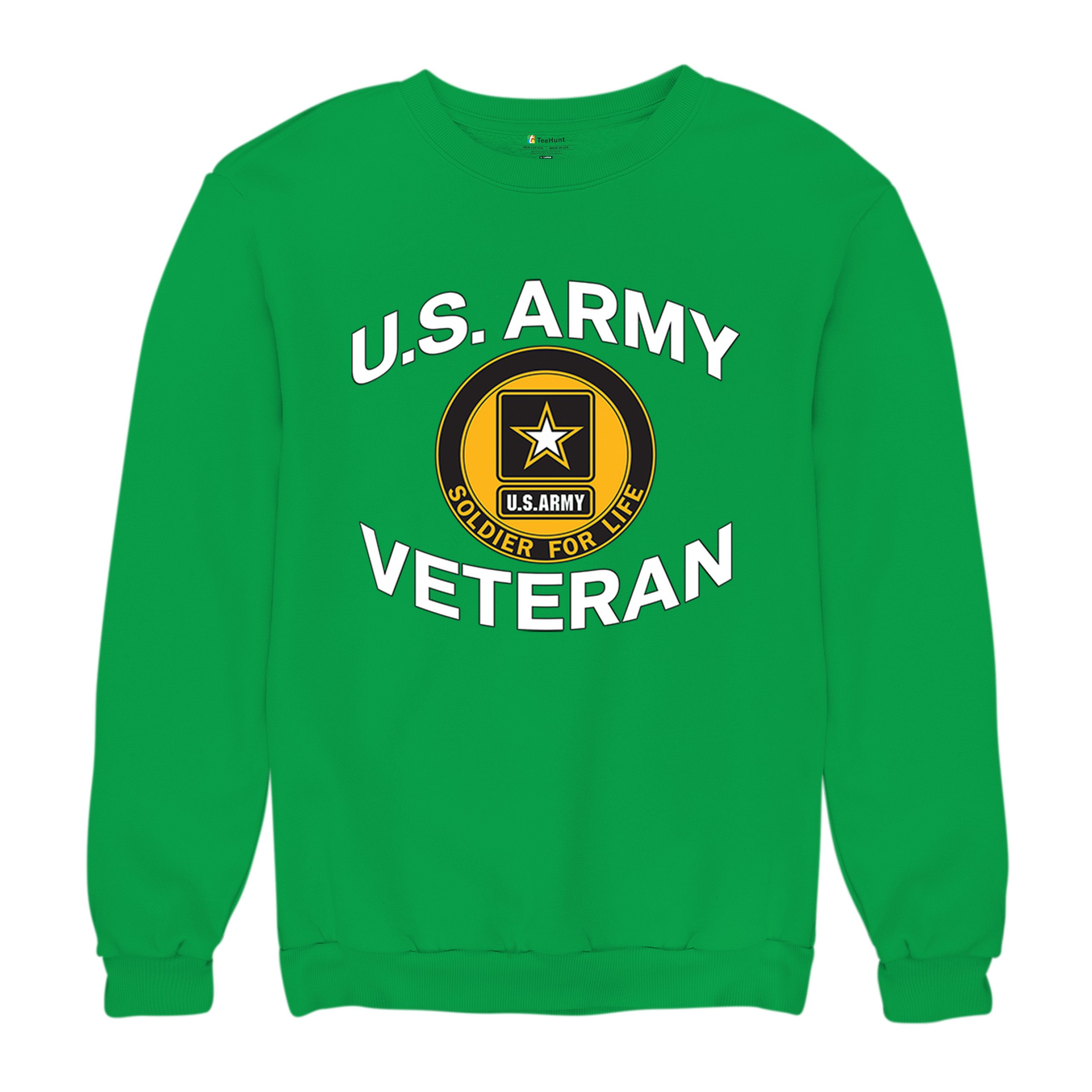 US Army Veteran Soldier For Life Sweatshirt Military DD 214 Patriotic Crewneck