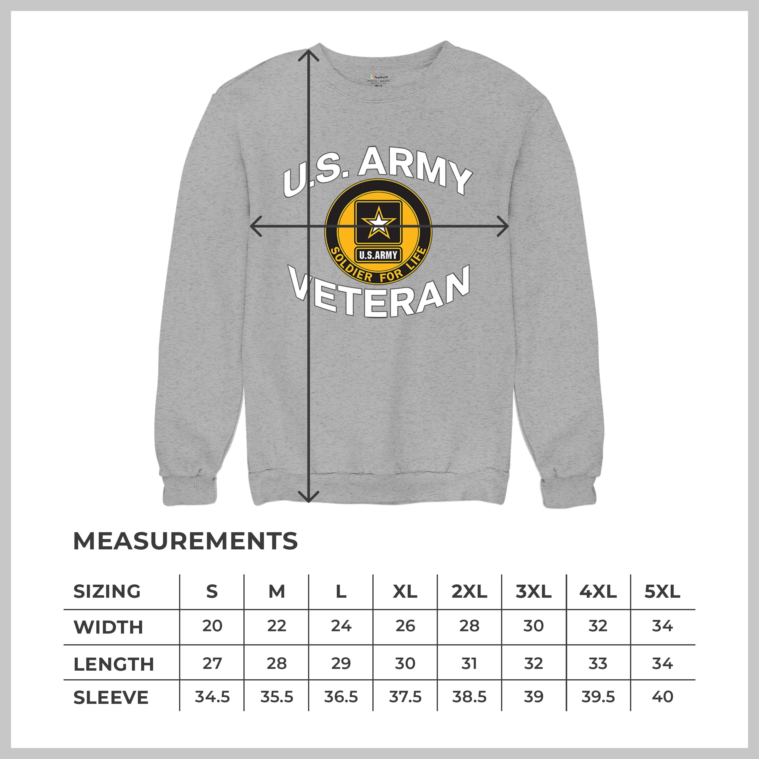 US Army Veteran Soldier For Life Sweatshirt Military DD 214 Patriotic Crewneck