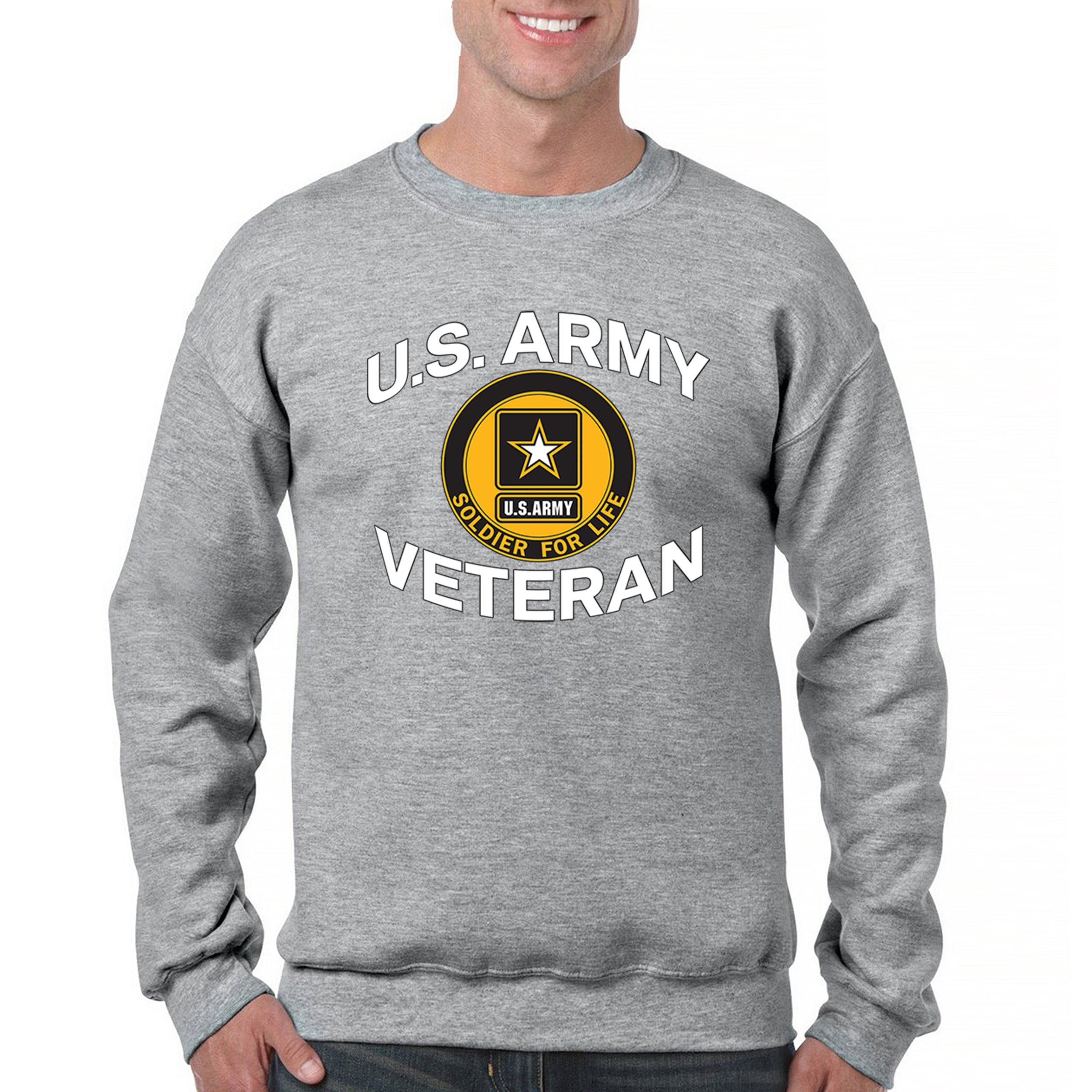 US Army Veteran Soldier For Life Sweatshirt Military DD 214 Patriotic Crewneck