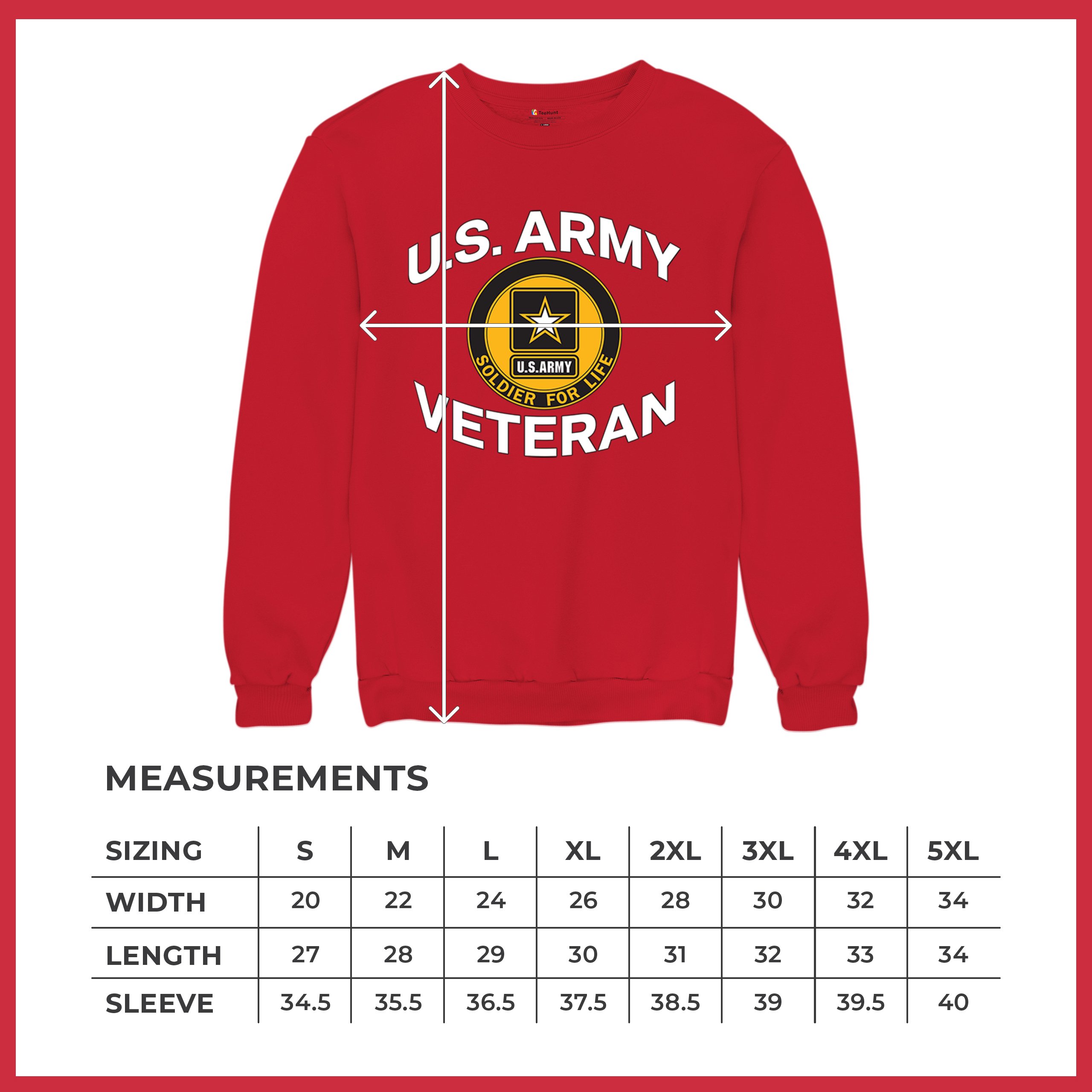 US Army Veteran Soldier For Life Sweatshirt Military DD 214 Patriotic Crewneck