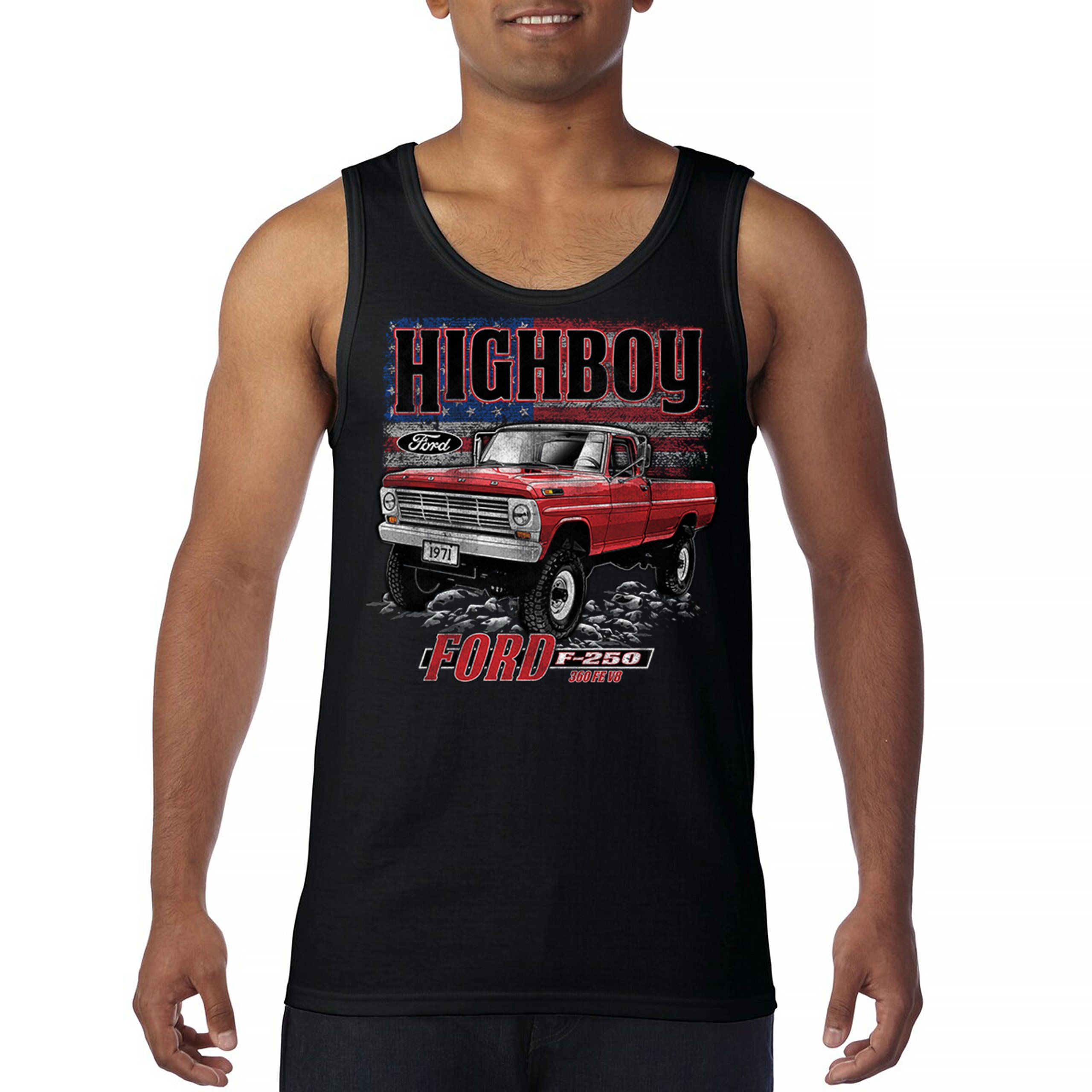 1971 Ford F250 Highboy Men’s Tank Top Classic American Pickup Truck 4×4