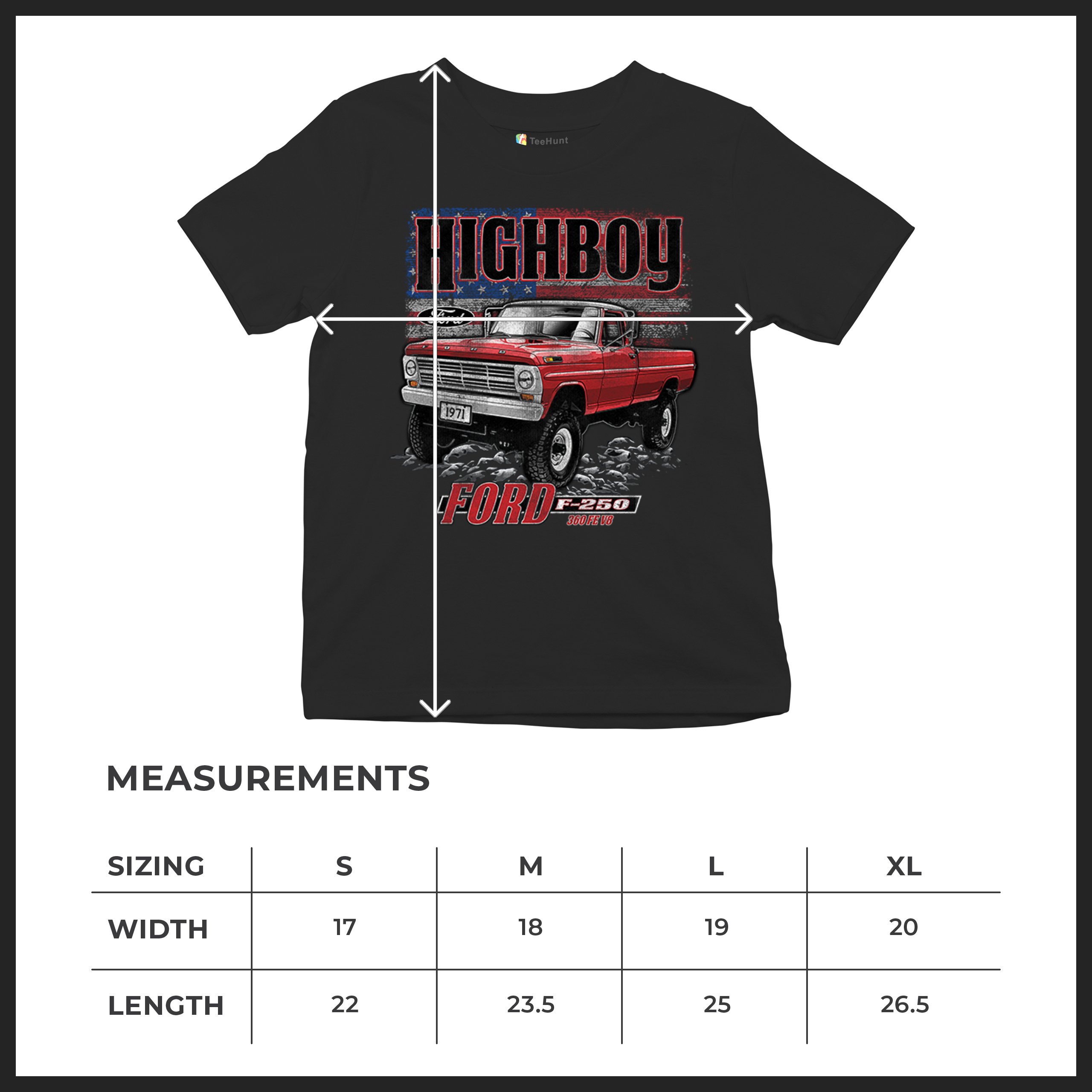 1971 Ford F250 Highboy Youth T-shirt Classic American Pickup Truck 4x4 Kids - Picture 8 of 36