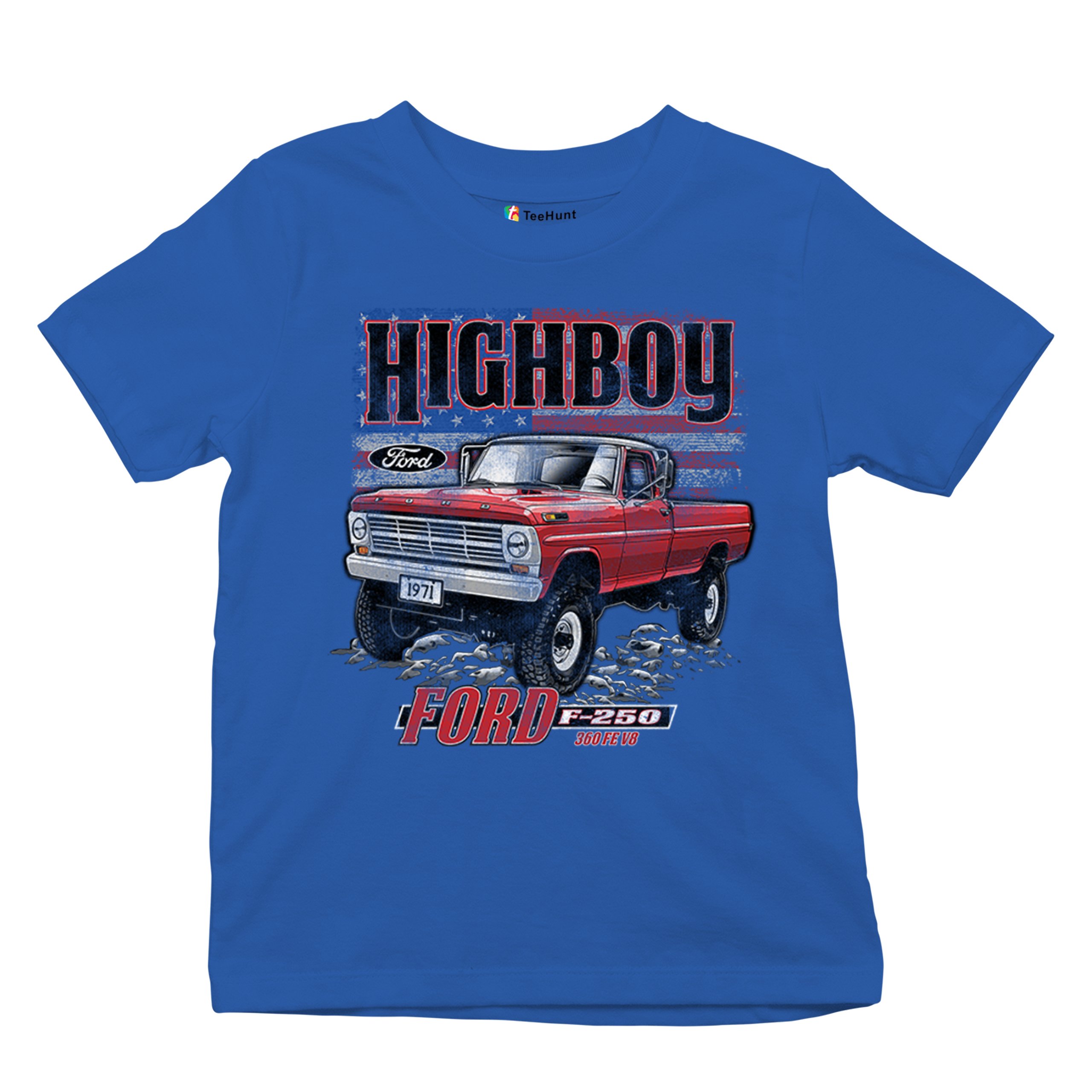 1971 Ford F250 Highboy Youth T-shirt Classic American Pickup Truck 4x4 Kids - Picture 27 of 36