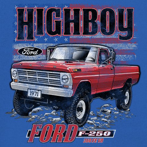1971 Ford F250 Highboy Youth T-shirt Classic American Pickup Truck 4x4 Kids - Picture 25 of 36