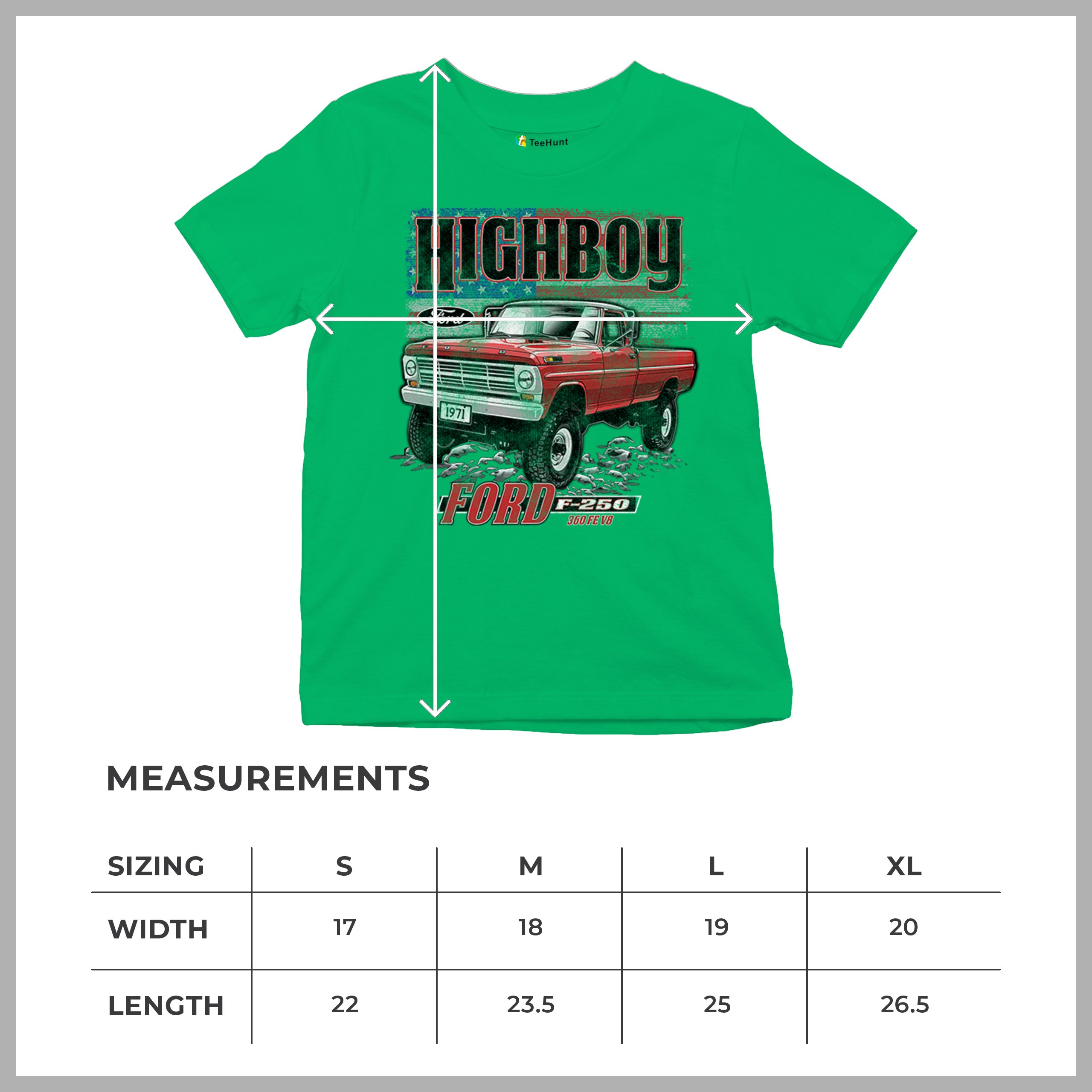 1971 Ford F250 Highboy Youth T-shirt Classic American Pickup Truck 4x4 Kids - Picture 22 of 36
