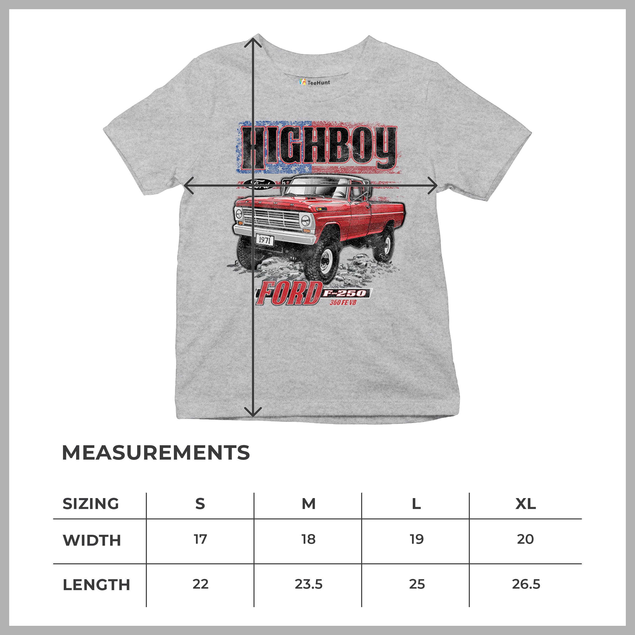 1971 Ford F250 Highboy Youth T-shirt Classic American Pickup Truck 4x4 Kids - Picture 15 of 36