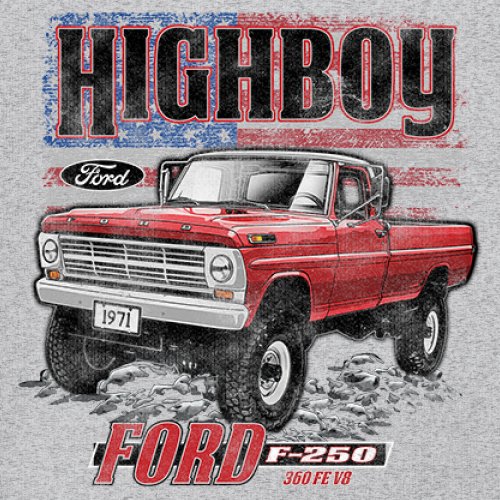 1971 Ford F250 Highboy Youth T-shirt Classic American Pickup Truck 4x4 Kids - Picture 11 of 36