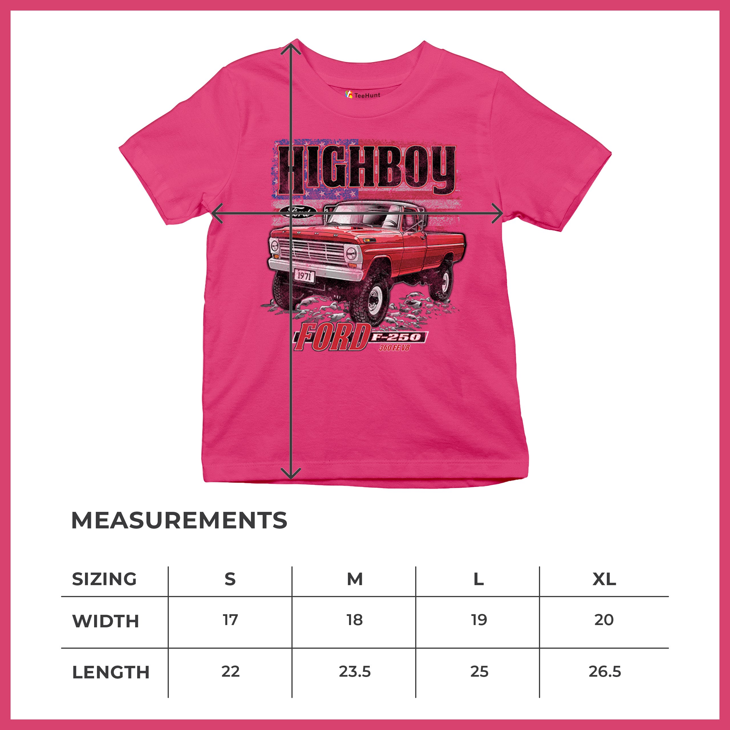 1971 Ford F250 Highboy Youth T-shirt Classic American Pickup Truck 4x4 Kids - Picture 36 of 36
