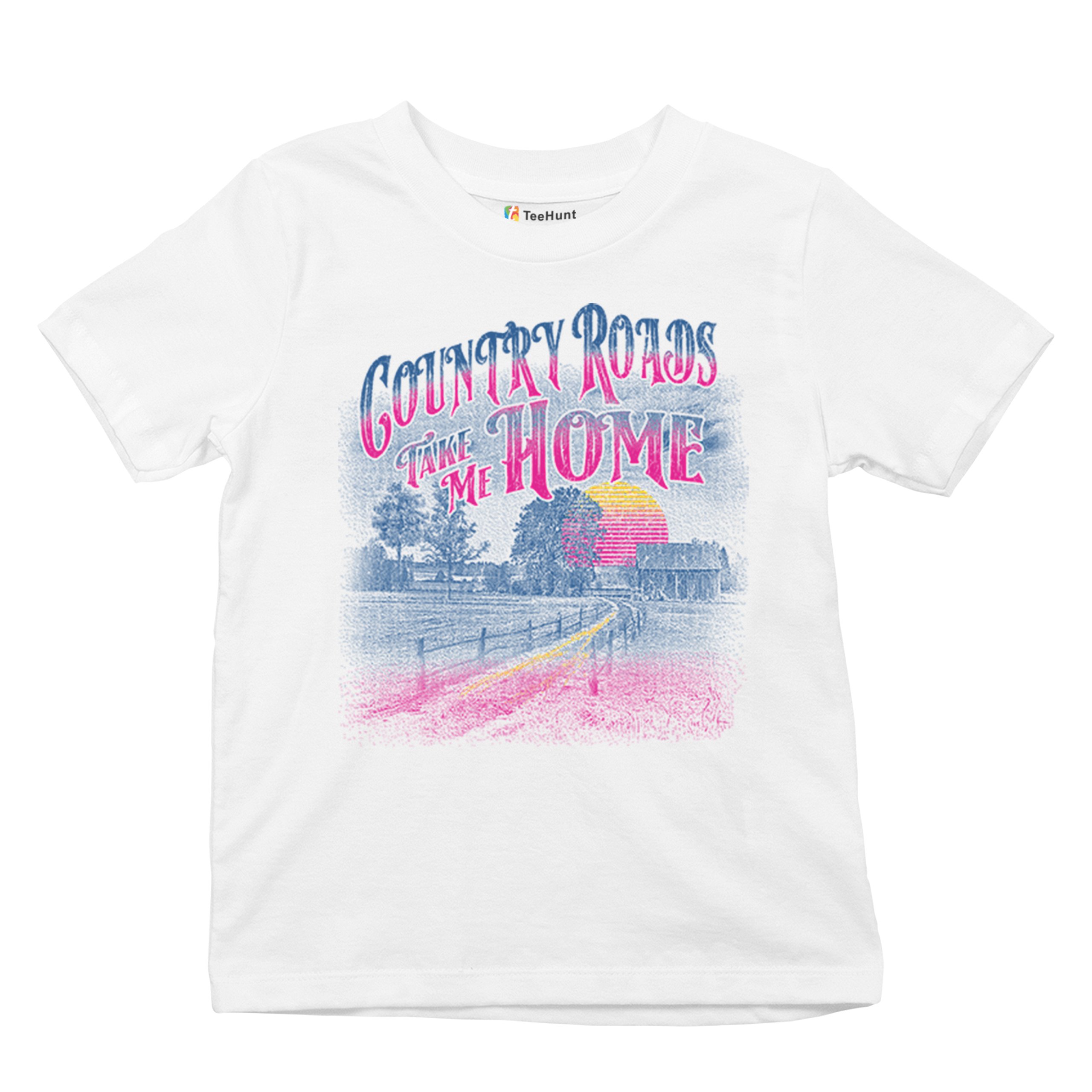 Country Roads Take Me Home Youth T-shirt Vintage Farm Life Sunset Kids - Picture 20 of 22
