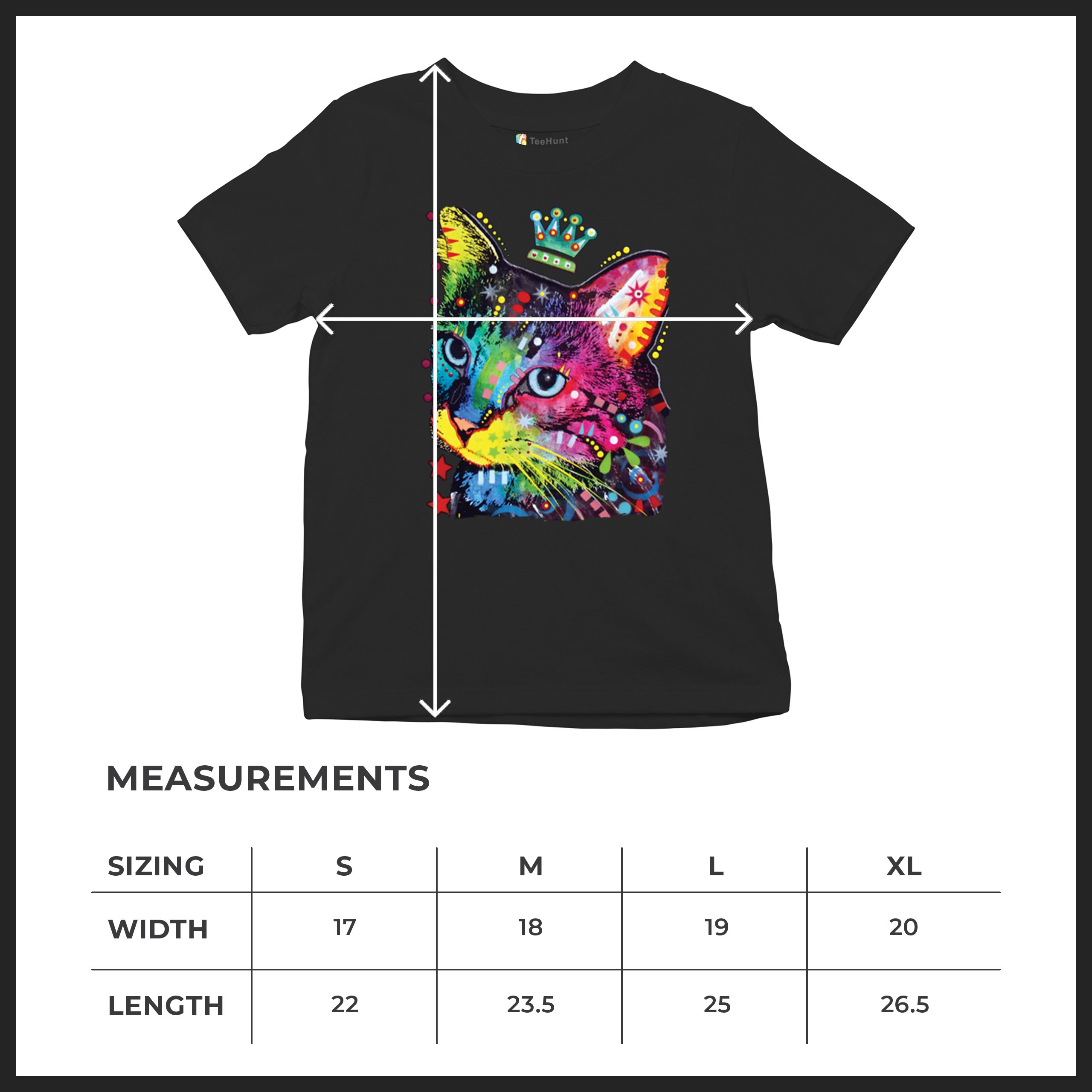 Cute Thinking Crowned Cat Youth T-shirt Dean Russo Colorful Kitten Kids - Picture 8 of 50