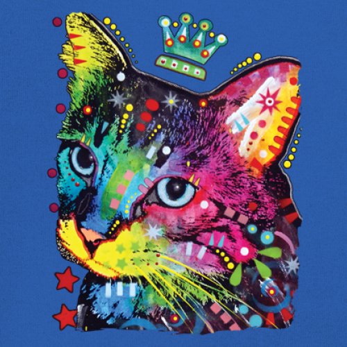 Cute Thinking Crowned Cat Youth T-shirt Dean Russo Colorful Kitten Kids - Picture 39 of 50