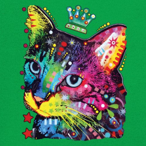 Cute Thinking Crowned Cat Youth T-shirt Dean Russo Colorful Kitten Kids - Picture 32 of 50