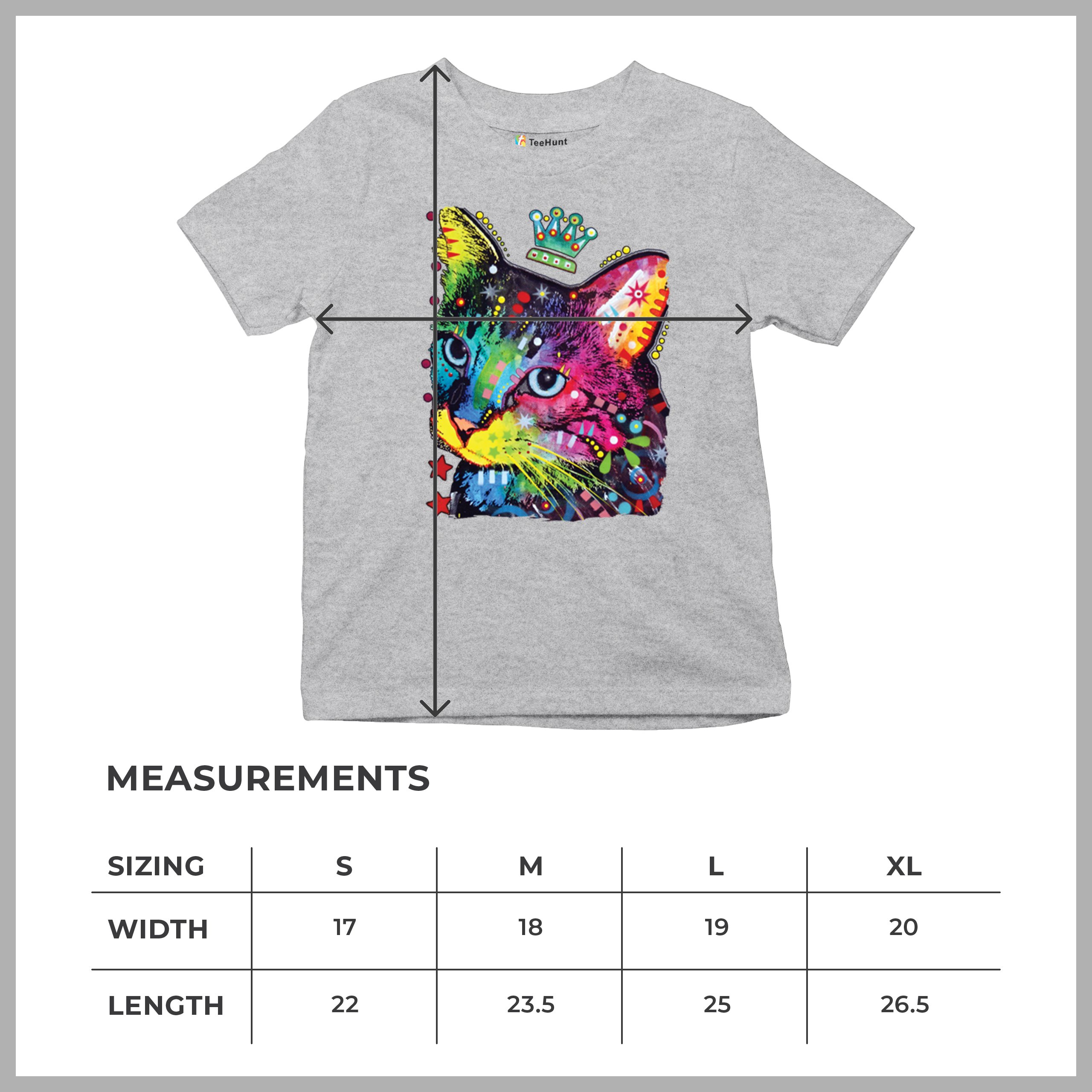 Cute Thinking Crowned Cat Youth T-shirt Dean Russo Colorful Kitten Kids - Picture 15 of 50