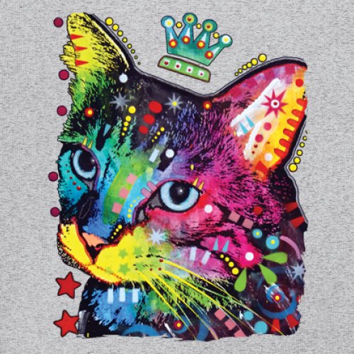 Cute Thinking Crowned Cat Youth T-shirt Dean Russo Colorful Kitten Kids - Picture 11 of 50