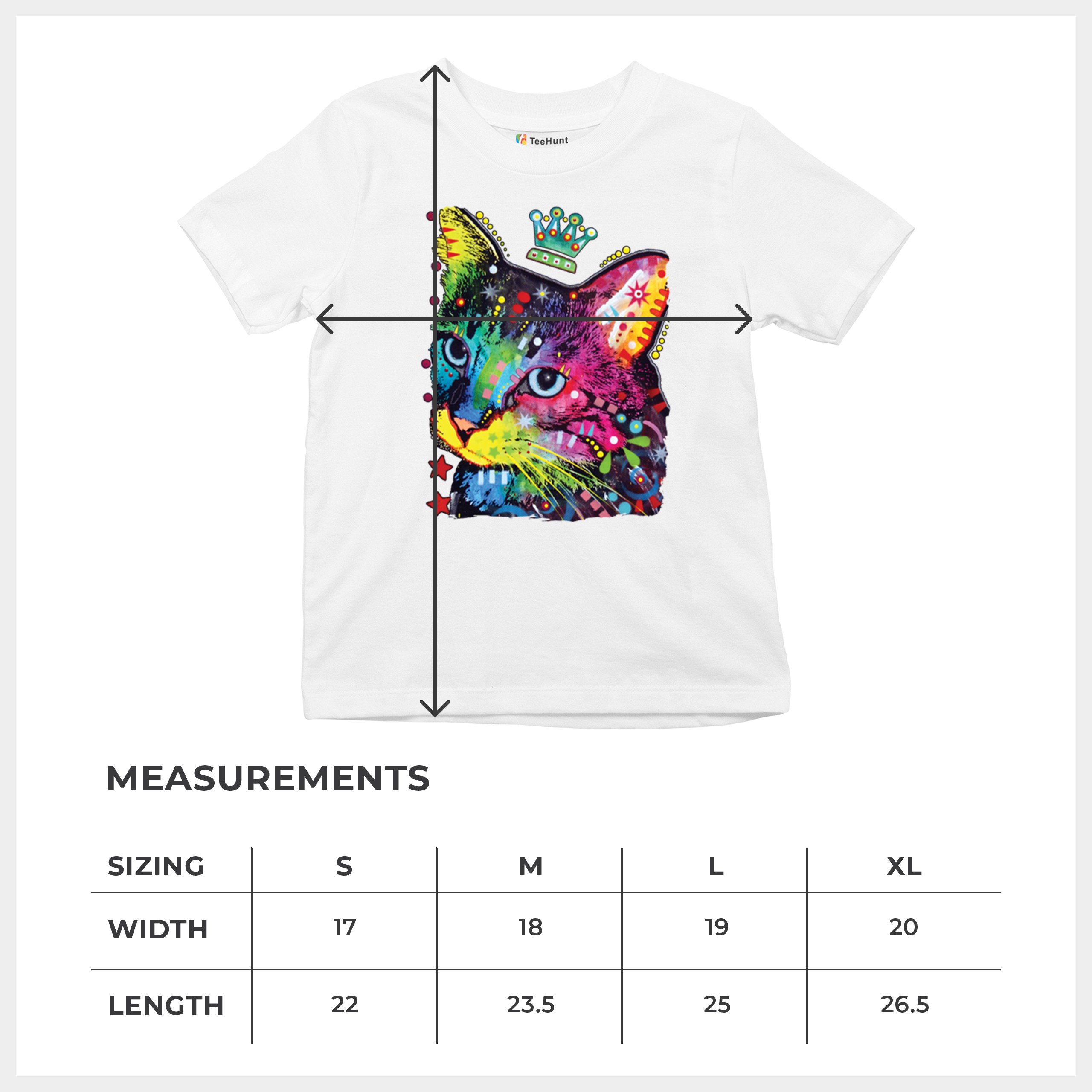 Cute Thinking Crowned Cat Youth T-shirt Dean Russo Colorful Kitten Kids - Picture 29 of 50