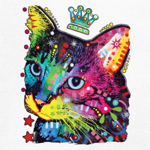 Cute Thinking Crowned Cat Youth T-shirt Dean Russo Colorful Kitten Kids - Picture 25 of 50