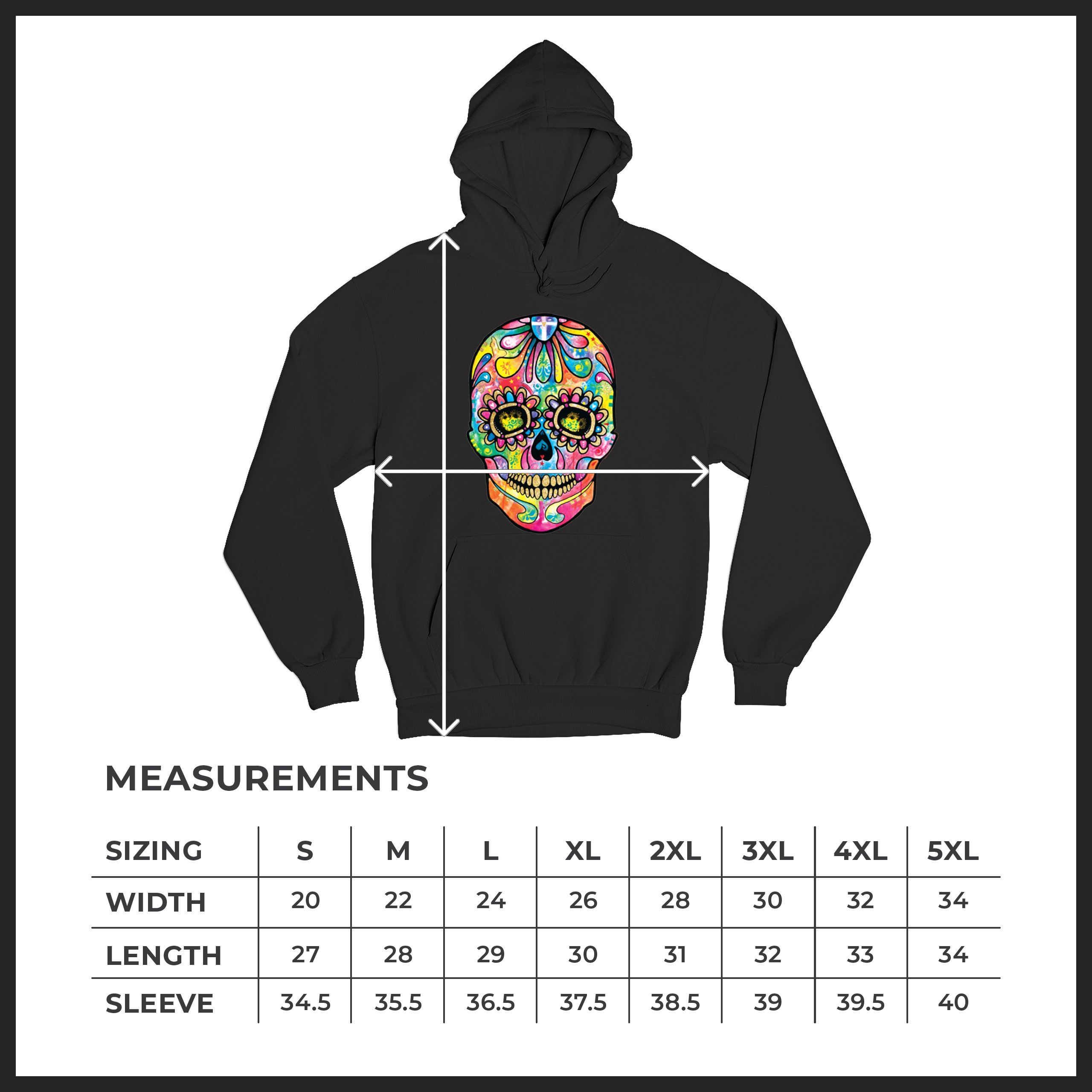 Dean Russo Sugar Skull Sweatshirt Day of the Dead Neon Calavera Hoodie - Picture 8 of 57