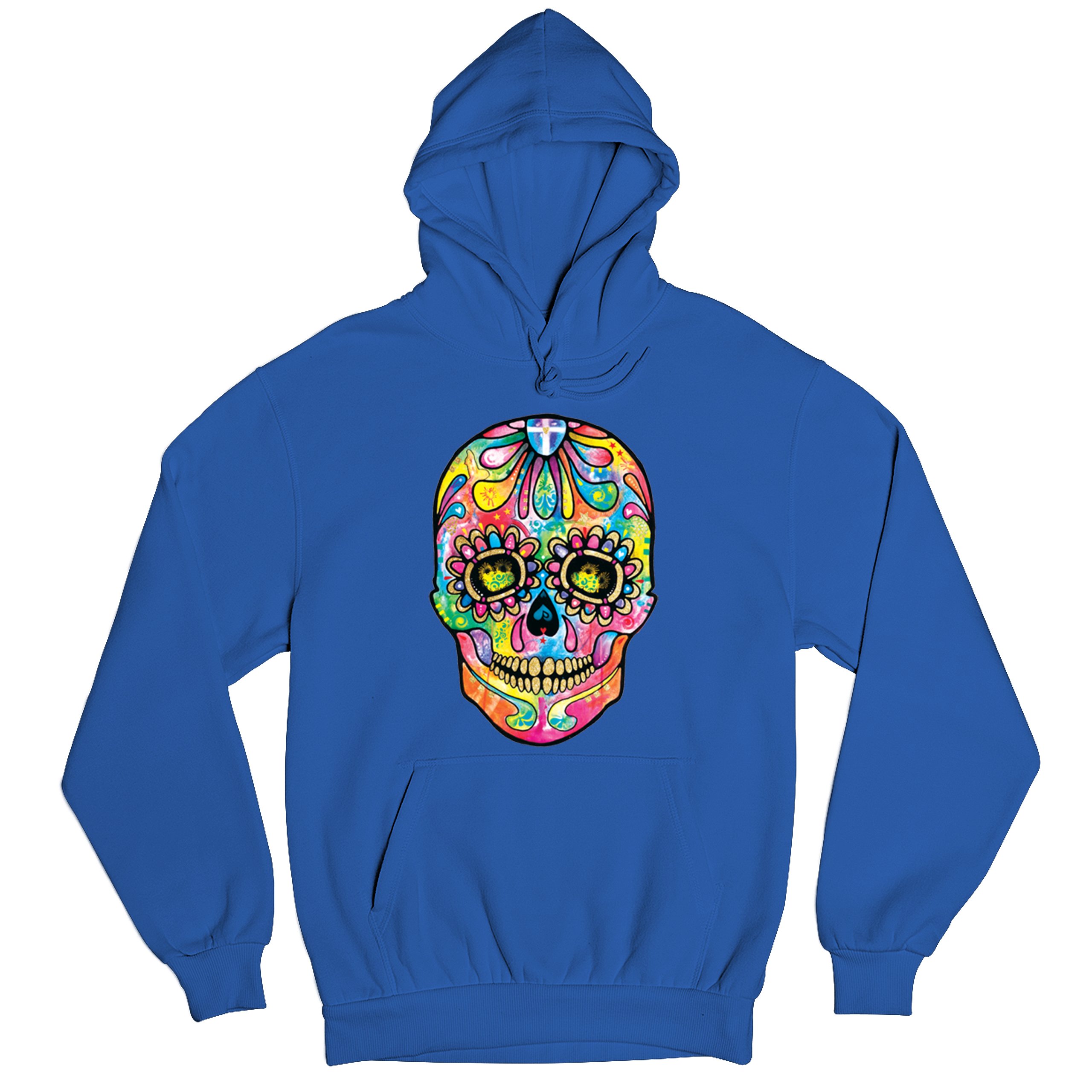 Dean Russo Sugar Skull Sweatshirt Day of the Dead Neon Calavera Hoodie - Picture 48 of 57