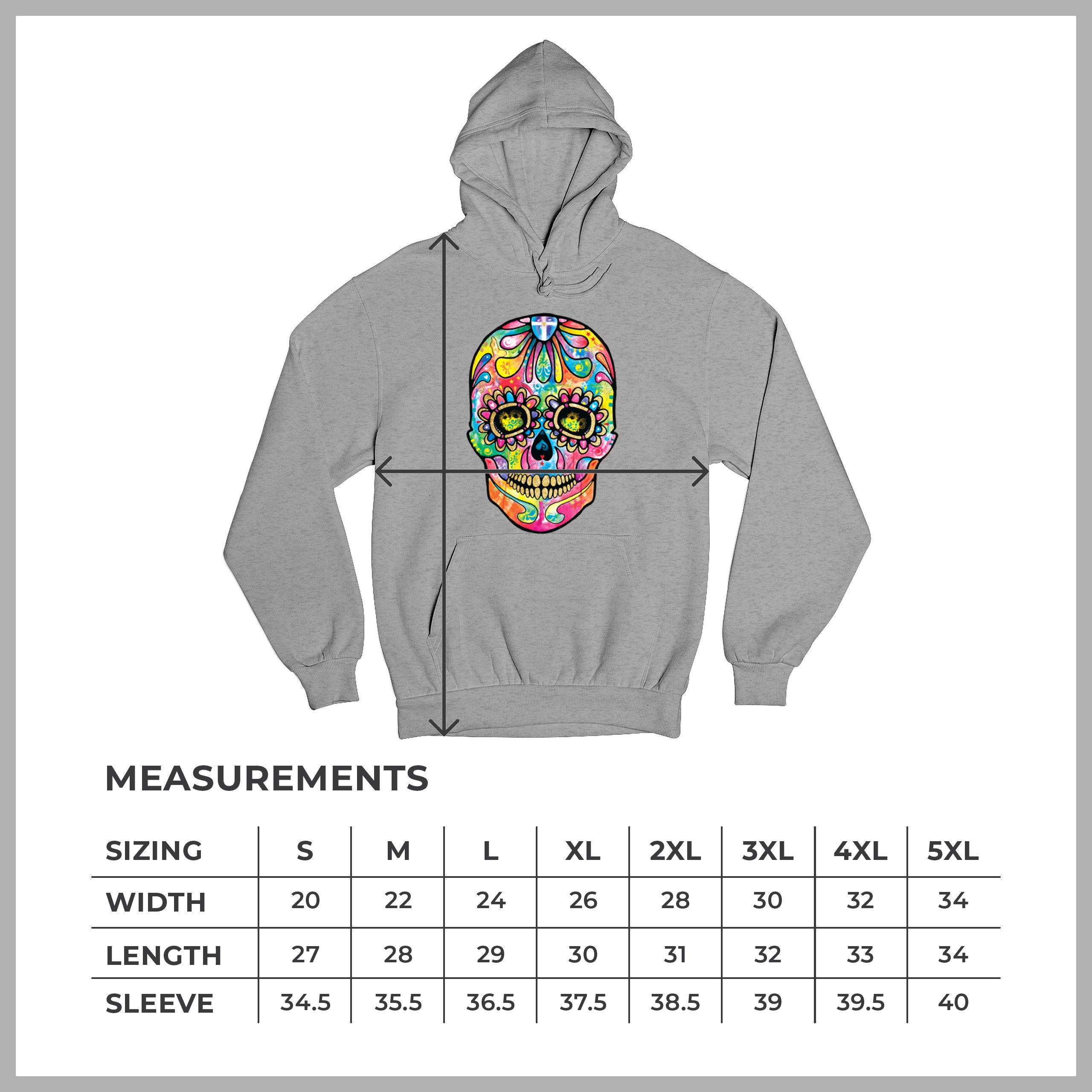 Dean Russo Sugar Skull Sweatshirt Day of the Dead Neon Calavera Hoodie - Picture 15 of 57
