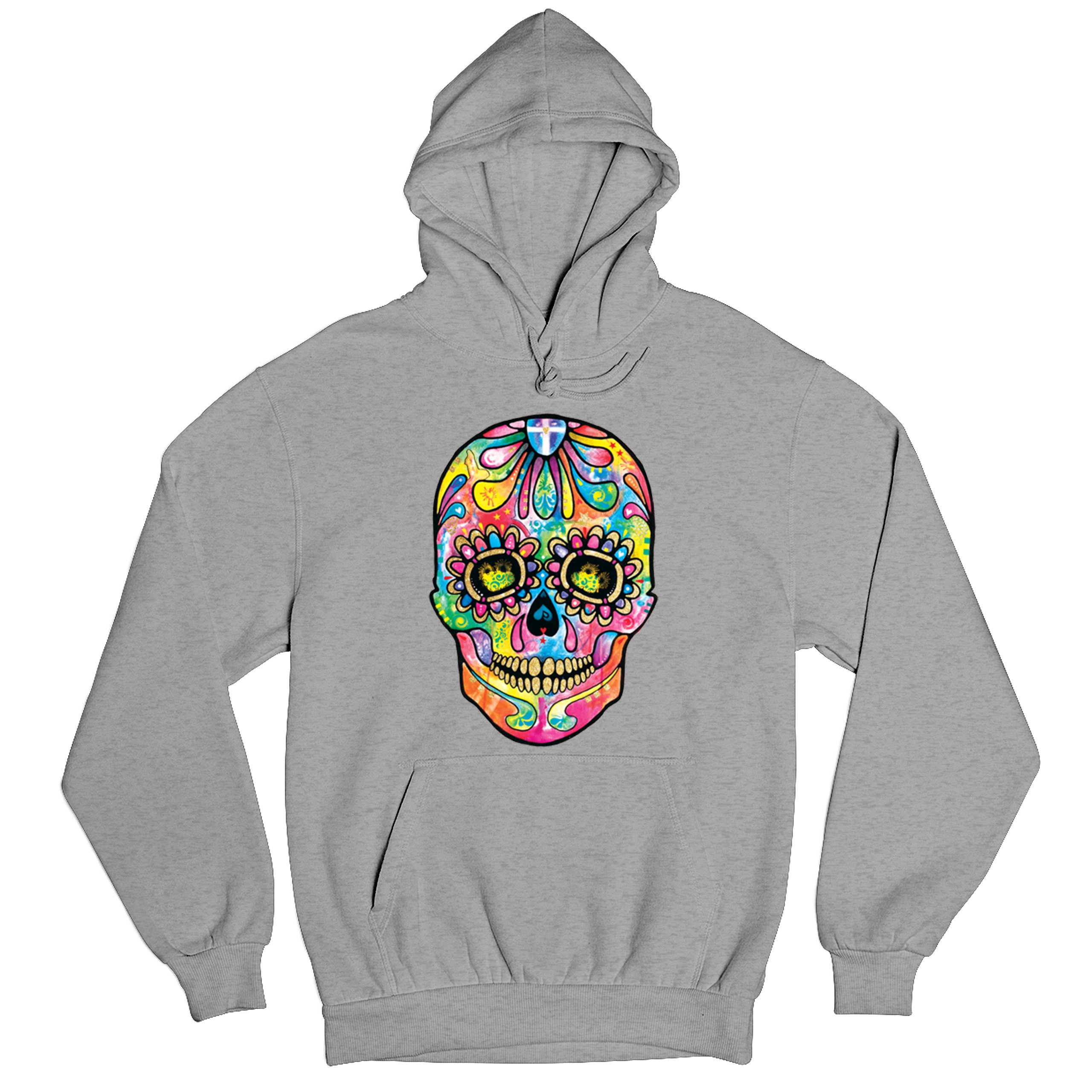 Dean Russo Sugar Skull Sweatshirt Day of the Dead Neon Calavera Hoodie - Picture 13 of 57